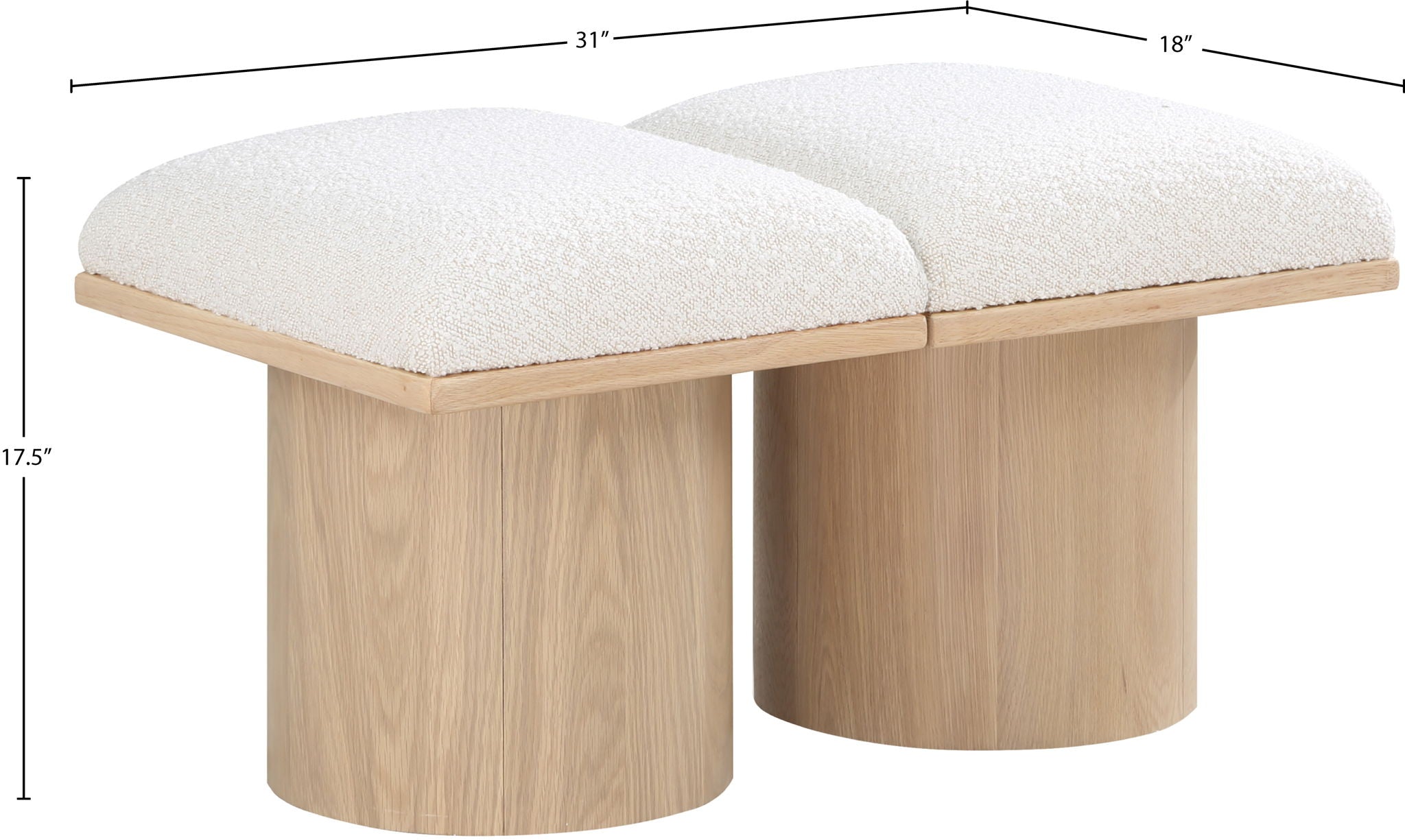 Pavilion - 2 Piece Modular Bench With Natural Base