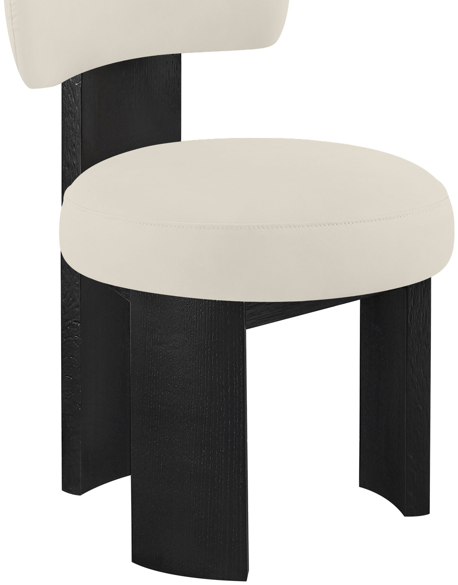 Atelier - Vegan Leather Upholstered Dining Chair (Set of 2) - Taupe / Painted Black