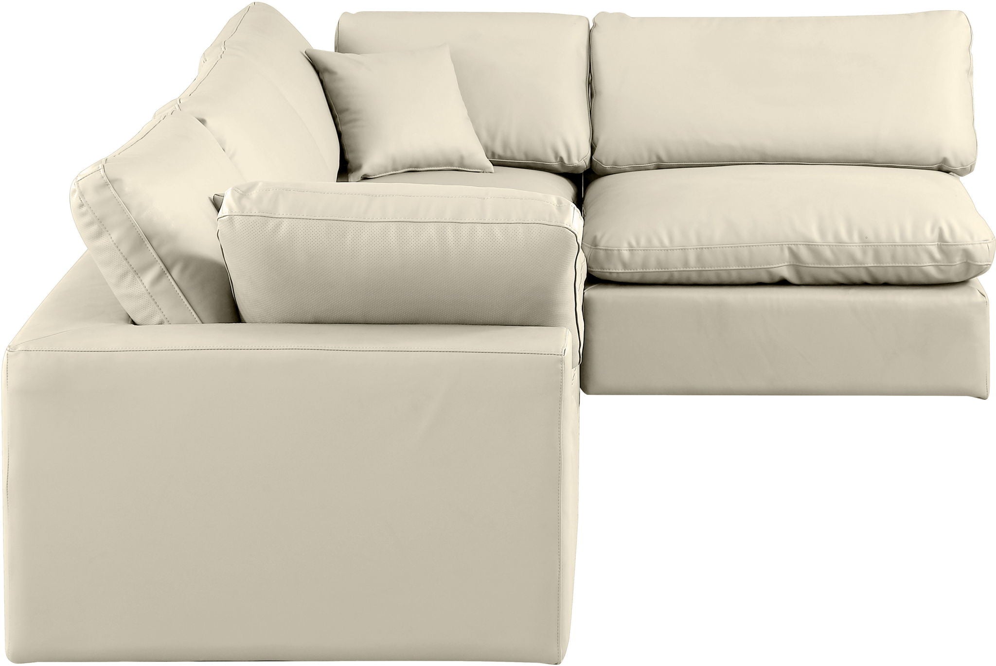 Comfy - 4 Piece Faux Leather Modular Armless Sectional