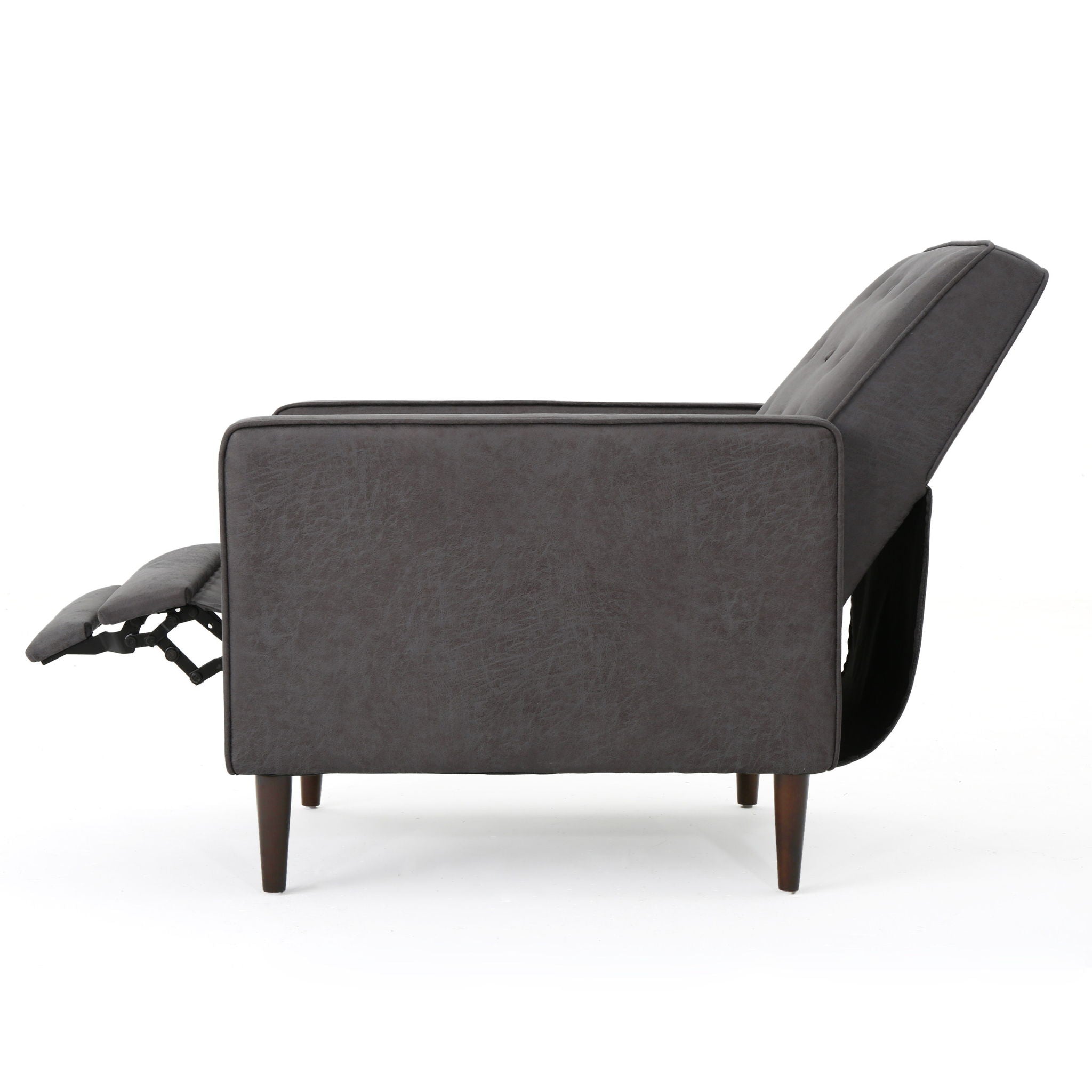 Macedonia - Button Tufted Fabric Recliner - Slate