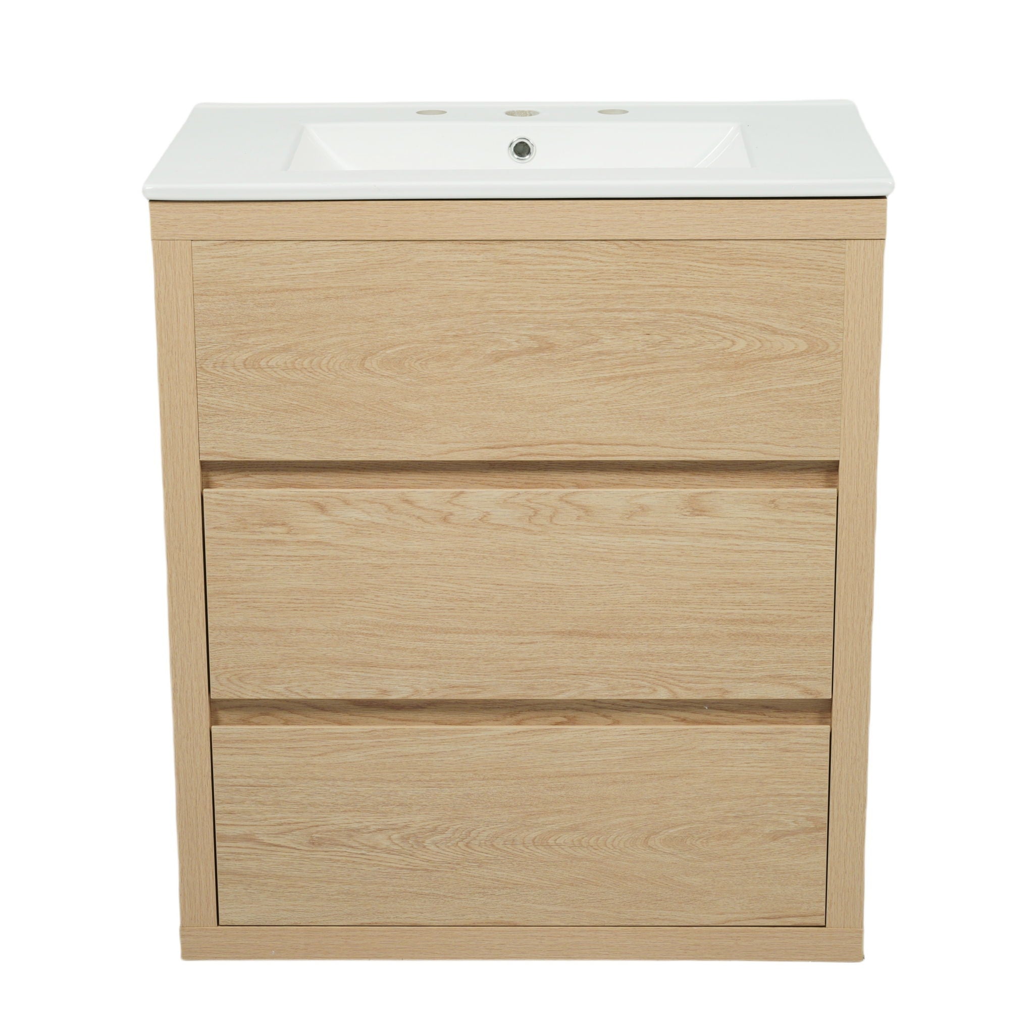 Double Sinks Bathroom Vanity Set With 2 Ceramic Basins