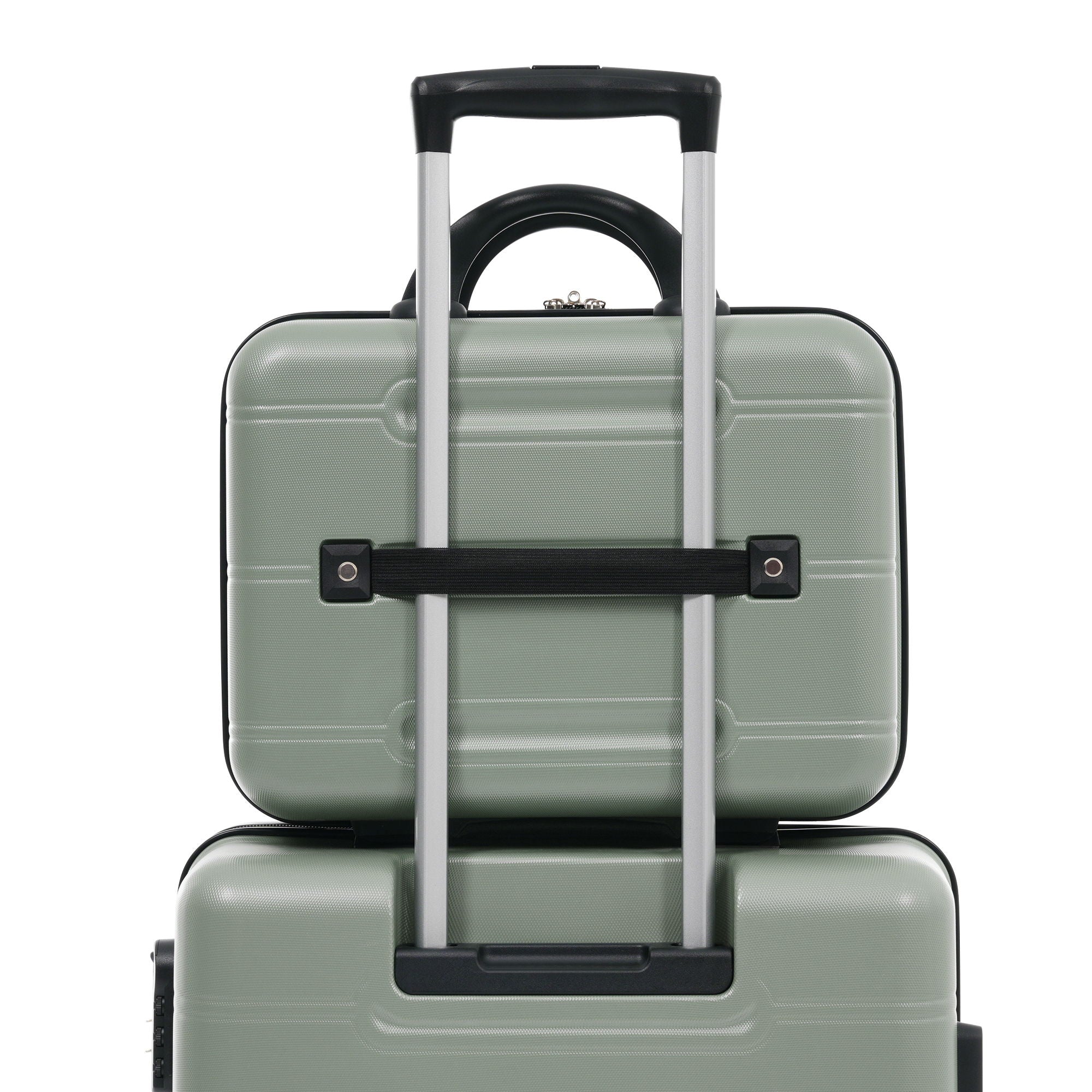 6 Piece Lightweight Hardshell Luggage Set With Double Spinner Wheels, Password Lock