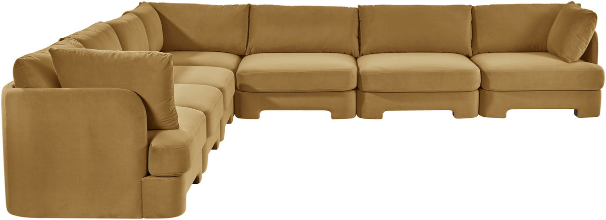 Hammond - Velvet Performance Fabric Upholstered 7 Piece Corner Sectional
