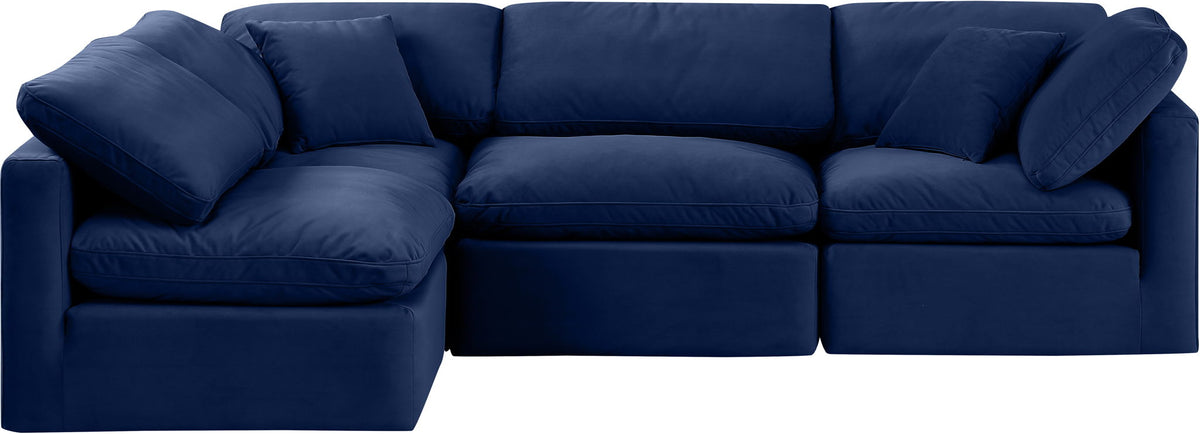 Indulge - Velvet 4 Piece Modular Sectional