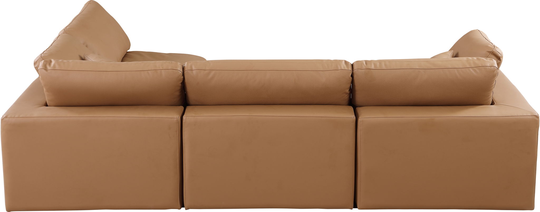 Comfy - 4 Piece Faux Leather Modular Armless Sectional
