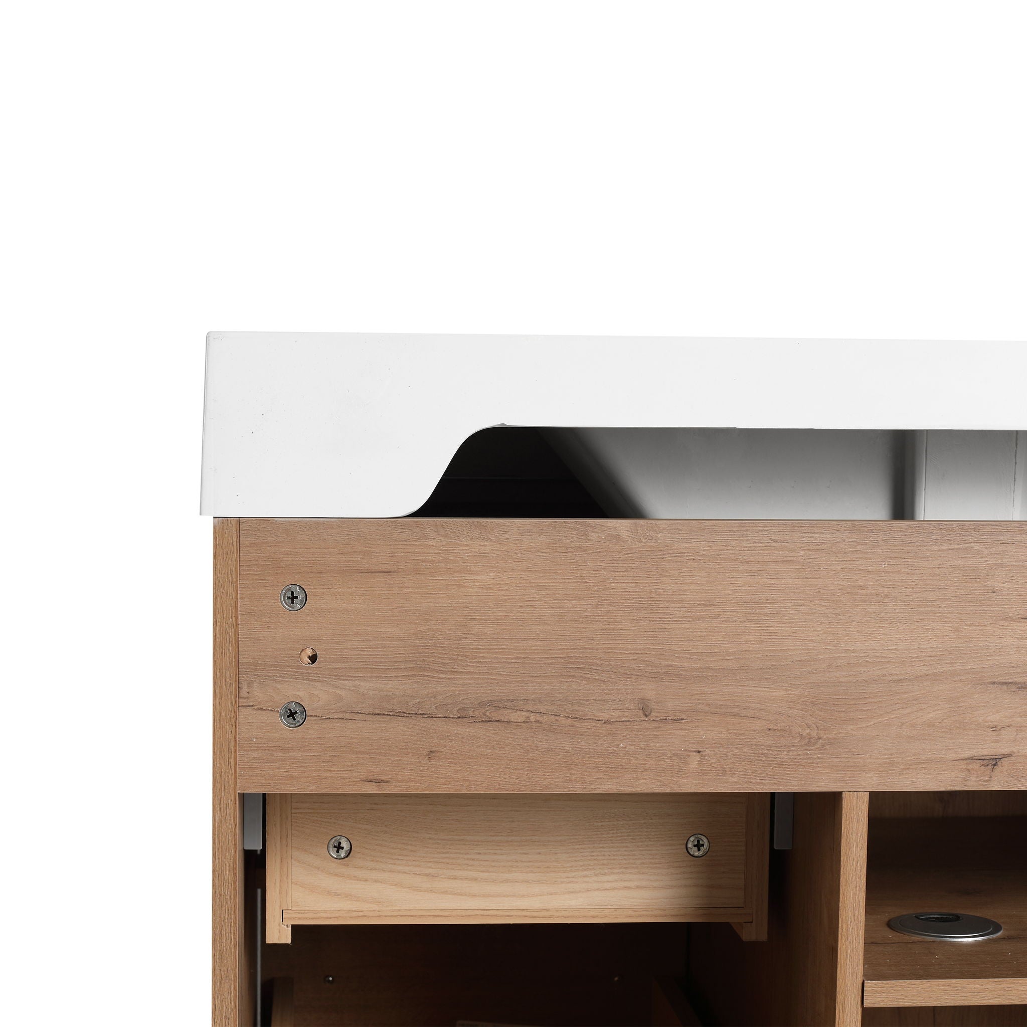 36" Freestanding Bathroom Vanity With Sink, Soft Close Doors & 2 Drawers - Imitative Oak
