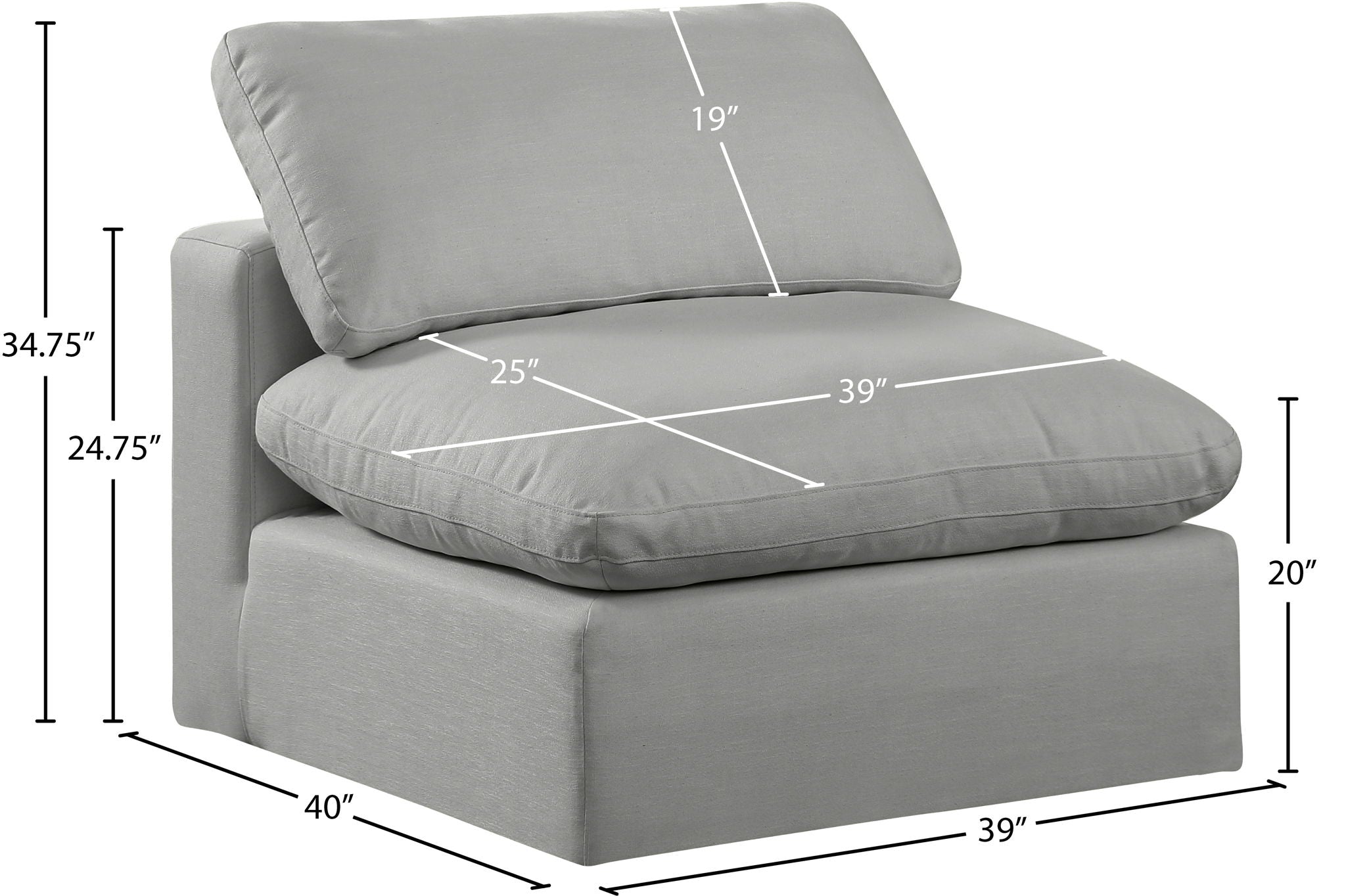 Comfy - Linen Armless Chair