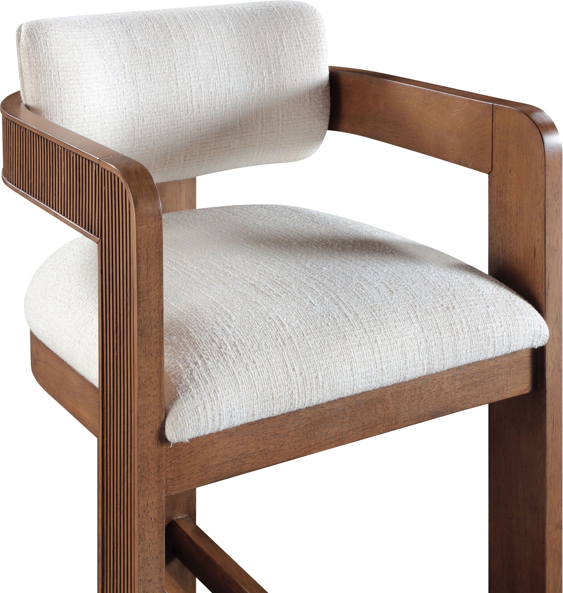 Sacha - Linen Stool With Brown Base