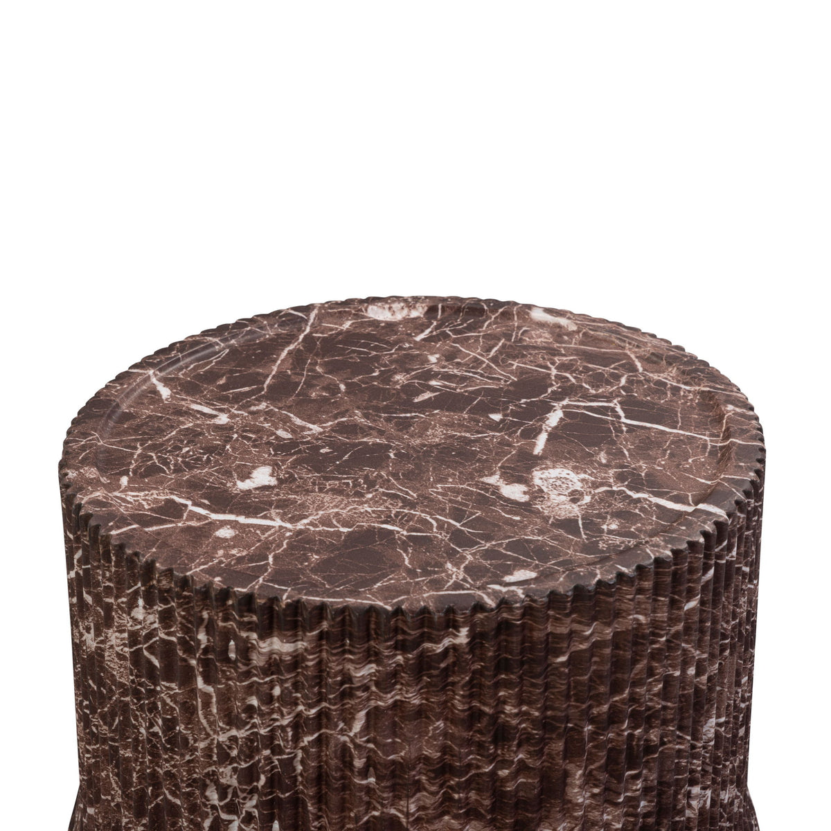 Cilla - Faux Levanto Marble Indoor/Outdoor Concrete Side Table - Red