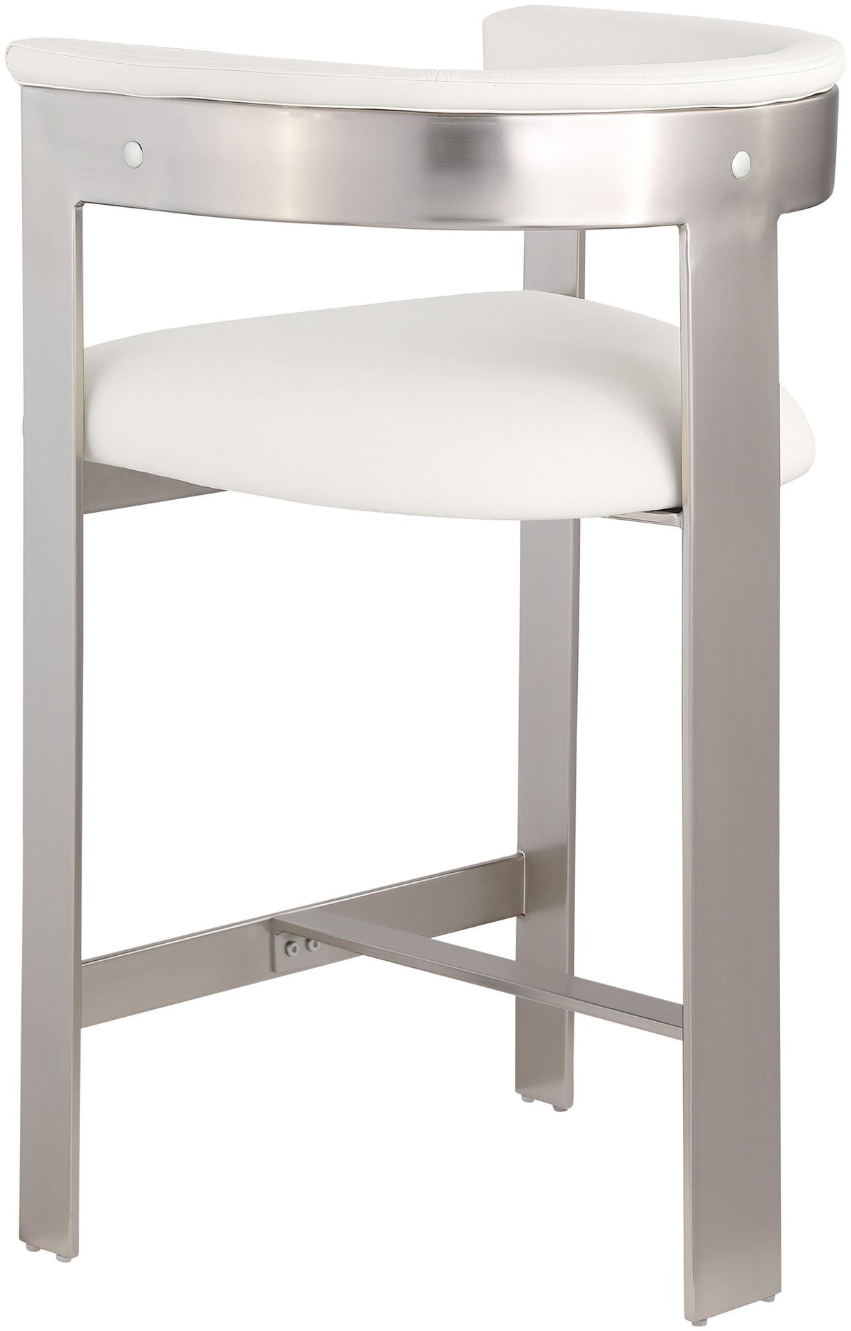Romeo - Faux Leather Counter Stool With Silver Base (Set of 2)