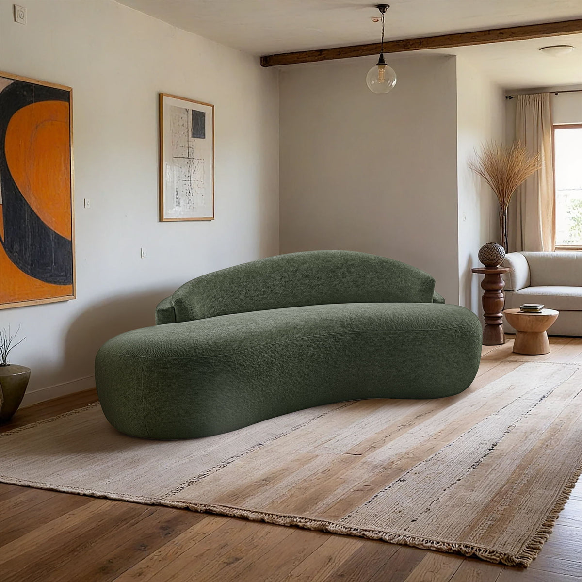 Caspian - Chenille Fabric Upholstered Loveseat