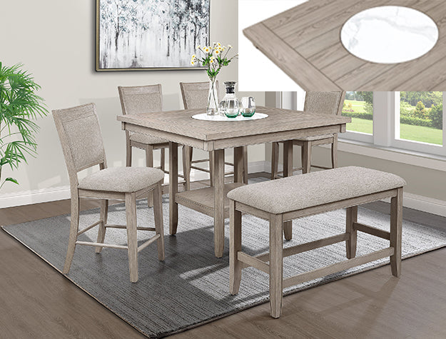 Fulton White Oak Counter Height Dining Bench
