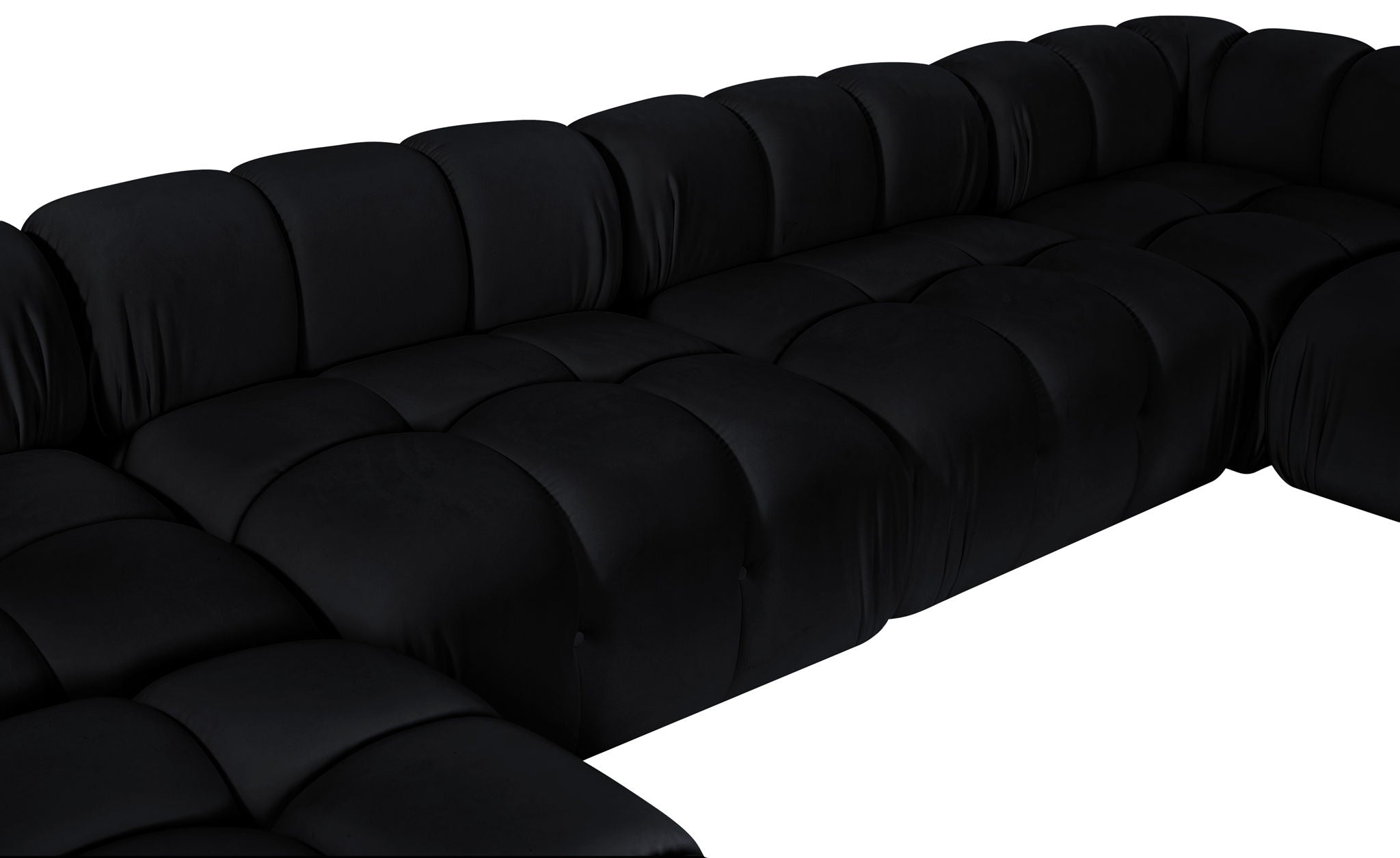 Orin - U-Shaped Velvet 6 Piece Modular Sectional