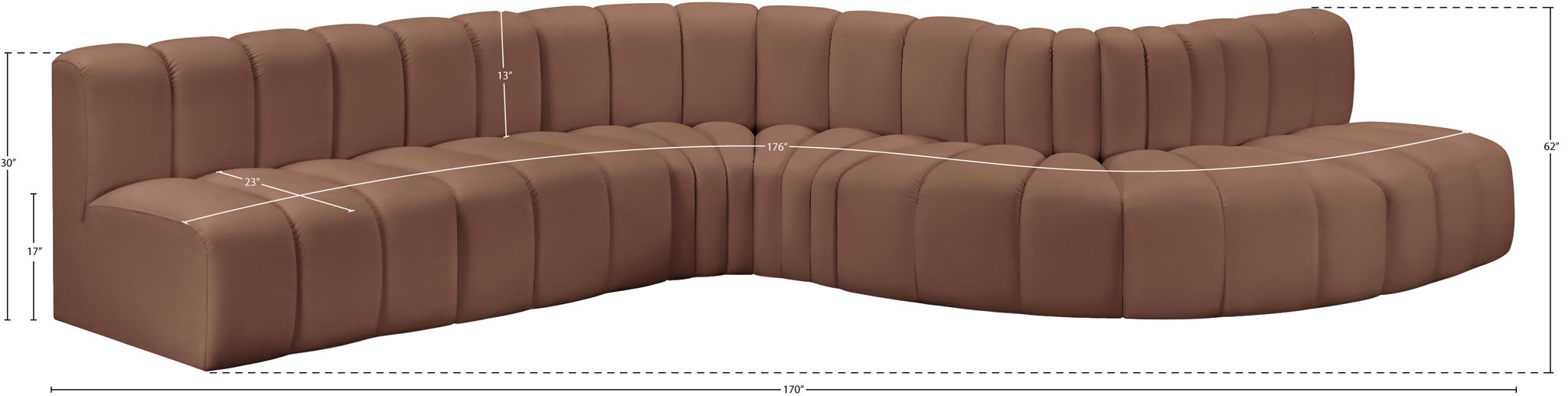 Arc - Faux Leather 7 Piece Modular Sofa