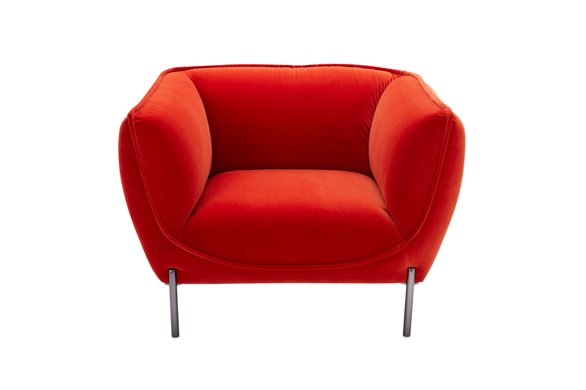 Loma Modern Red Velvet Chair