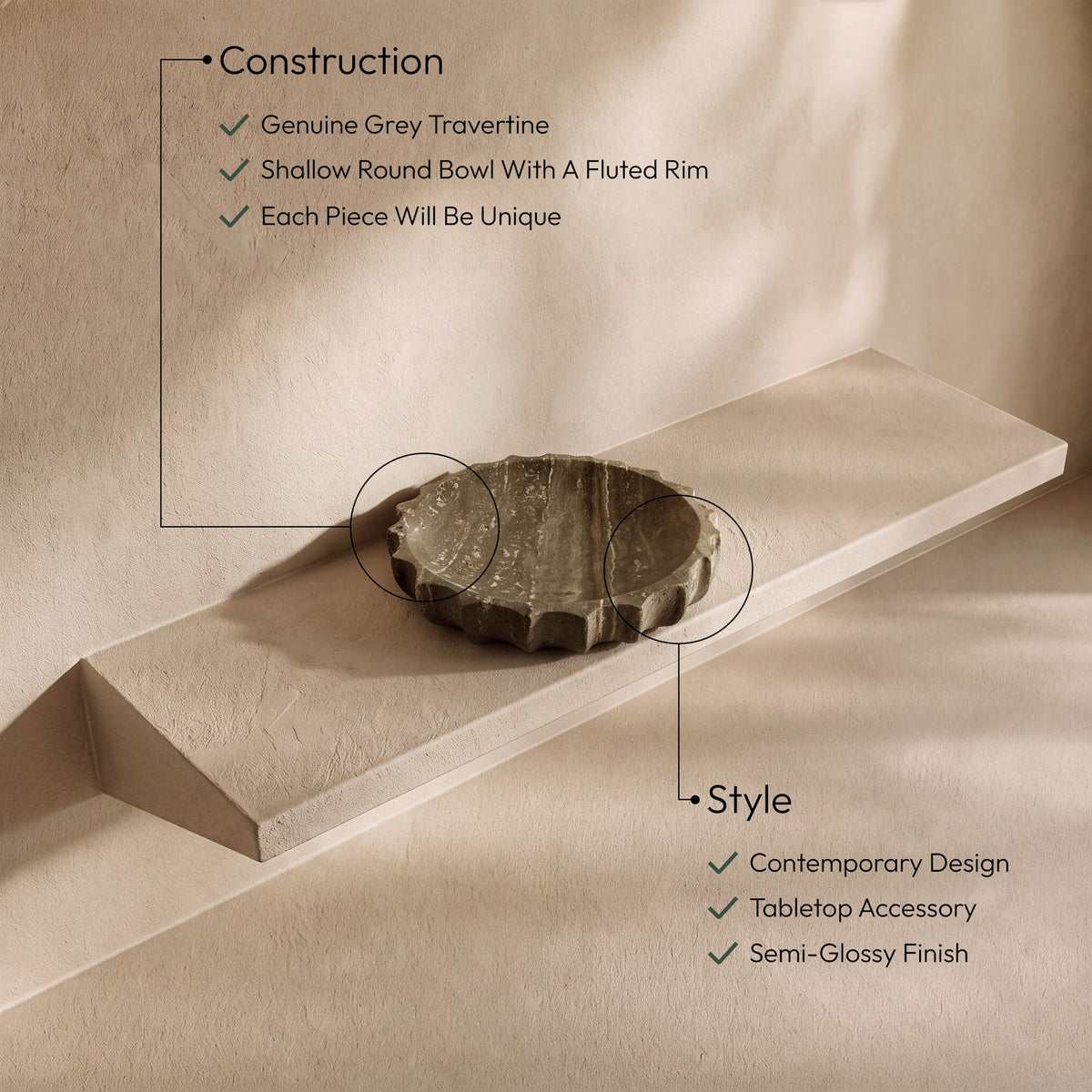 Murray - Travertine Bowl