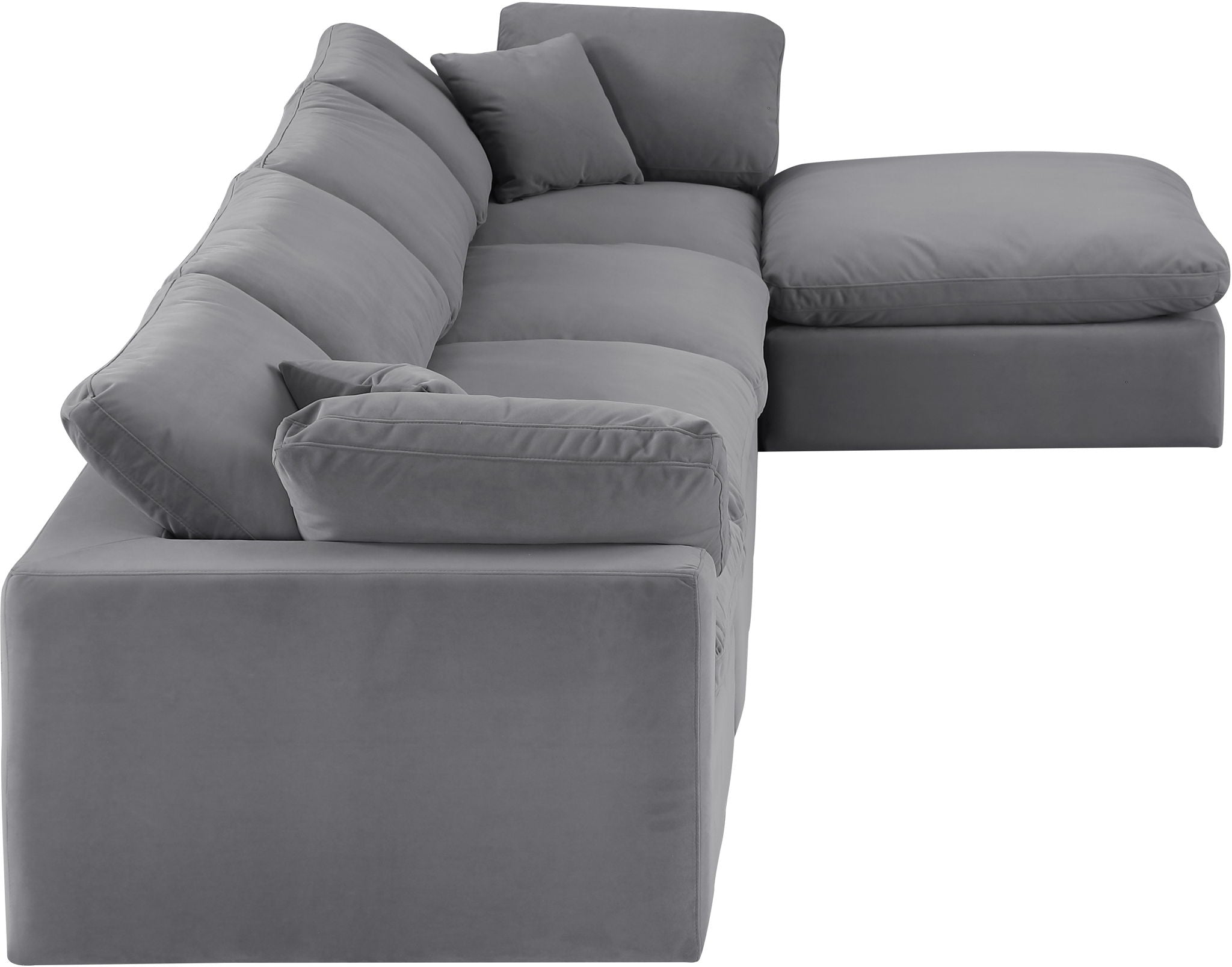 Comfy - 5 Piece Velvet Modular Sectional With Chaise
