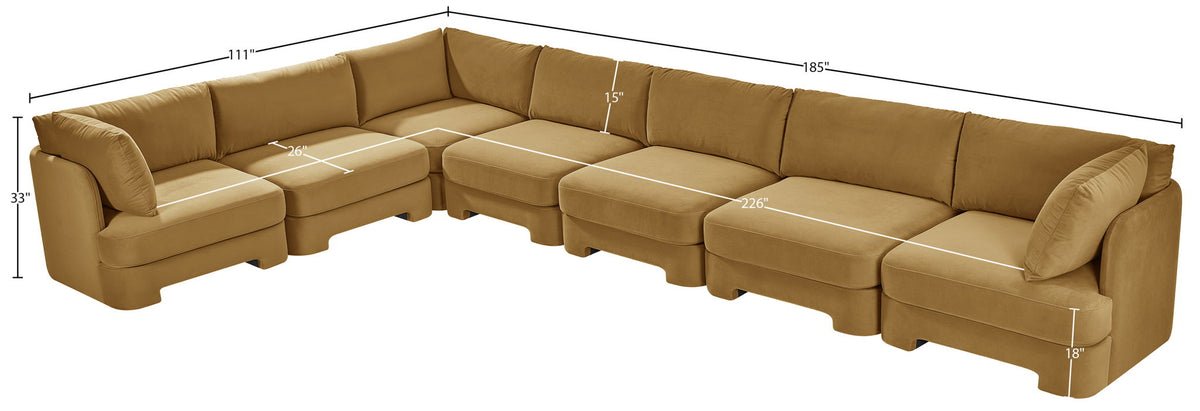 Hammond - Velvet Performance Fabric Upholstered 7 Piece Sectional