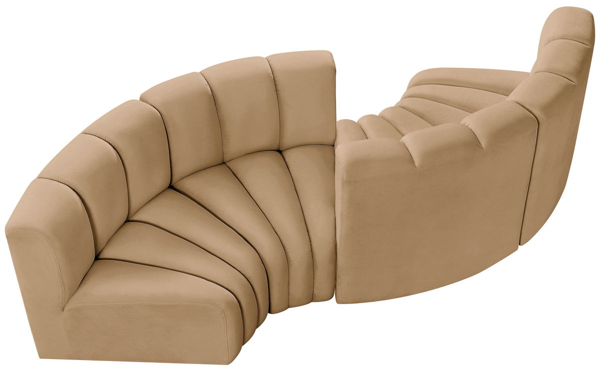 Arc - Velvet 4 Piece Curved Modular Sofa