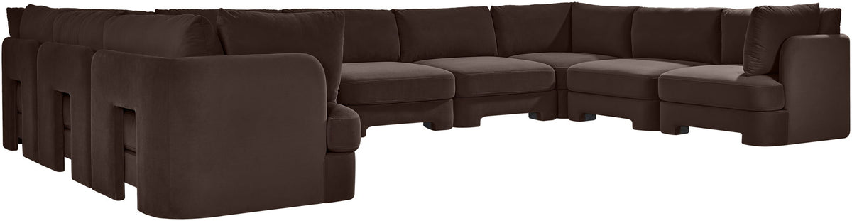 Hammond - Velvet Performance Fabric Upholstered 9 Piece Sectional