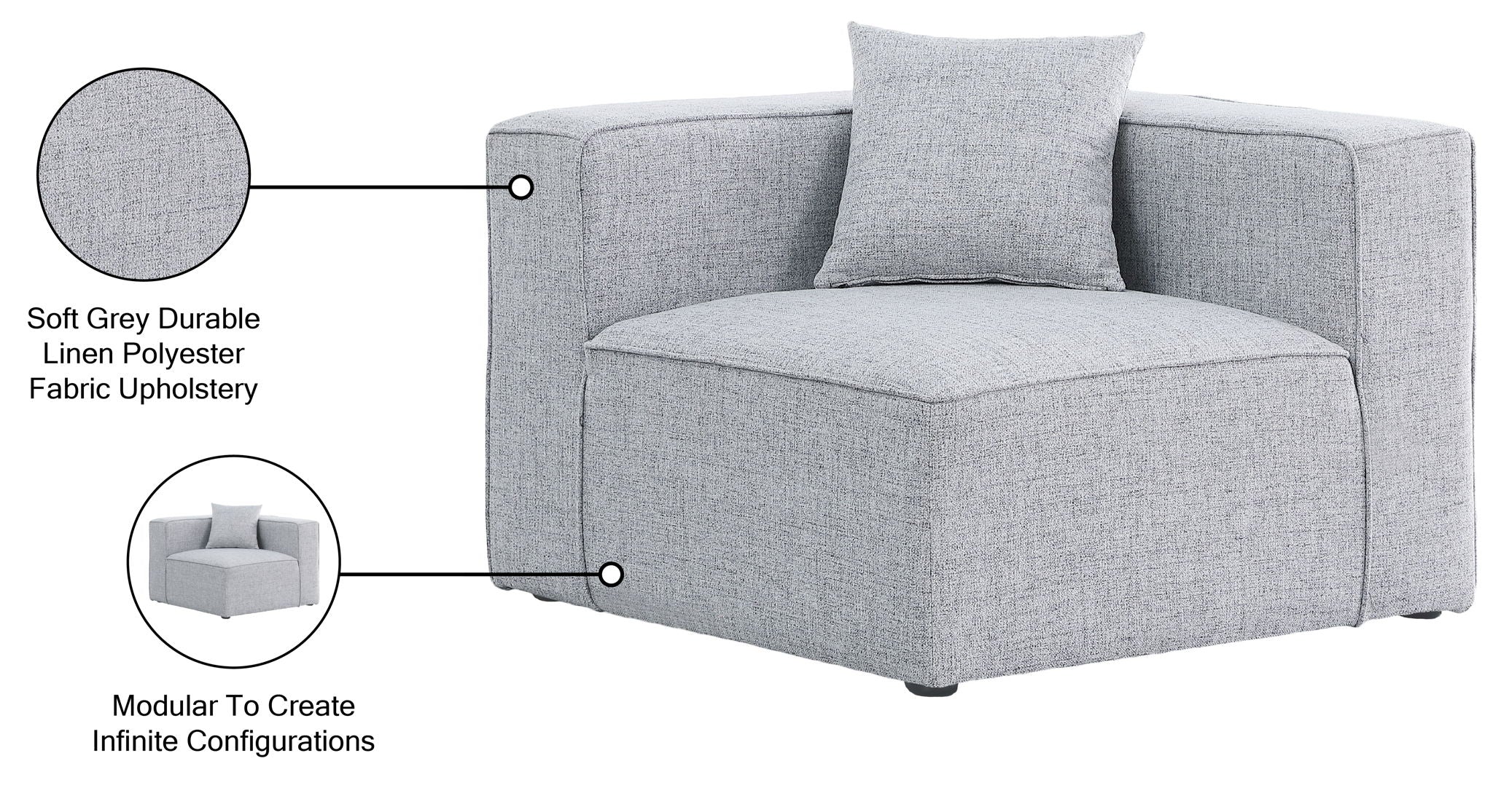 Cube - Linen Corner Chair