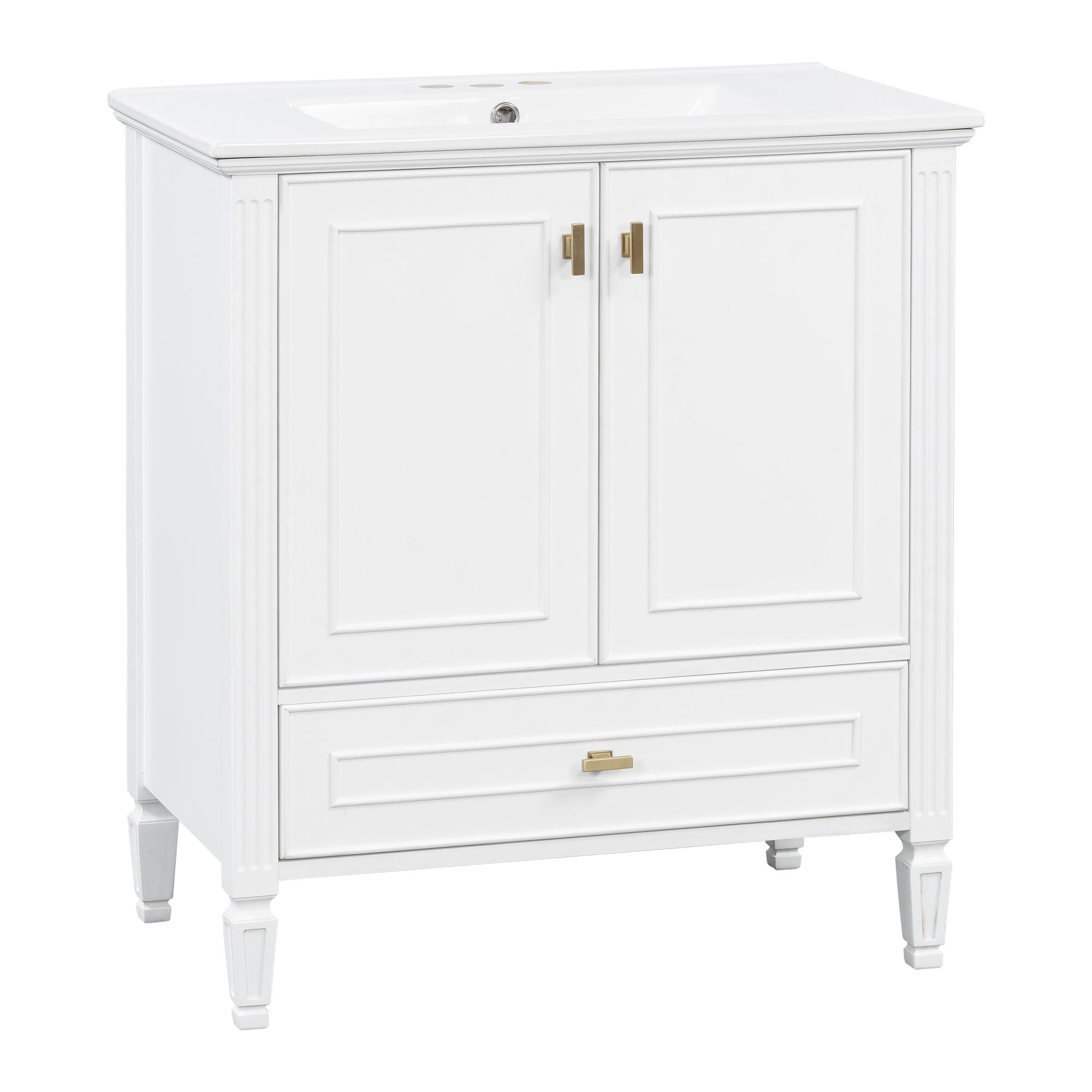 Freestanding Vanity With 1 Drawer & 2 Soft Close Doors With Door Mounted Storage
