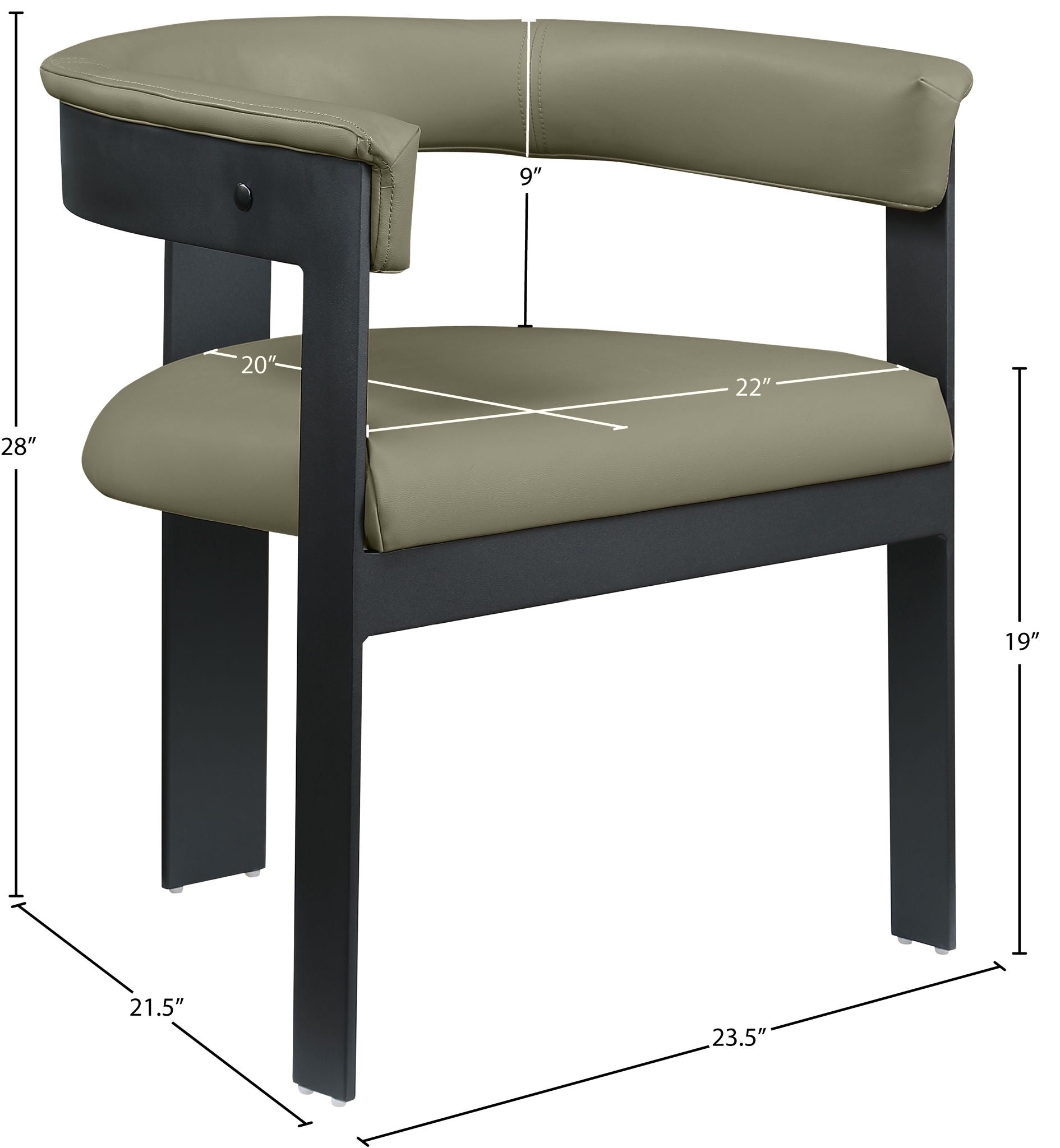 Romeo - Faux Leather Dining Chair With Black Base (Set of 2)
