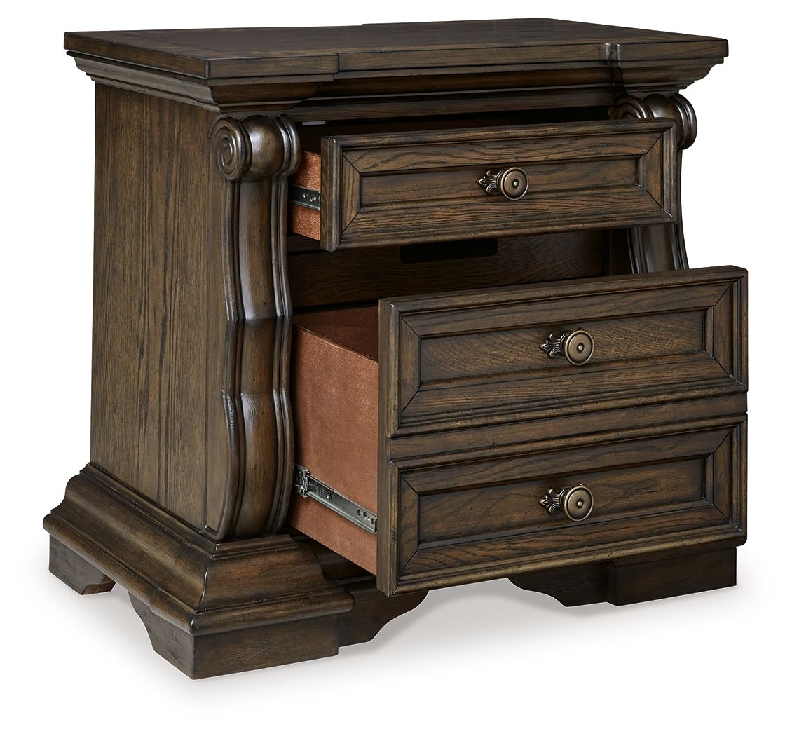 Maylee - Three Drawer Night Stand - Dark Brown