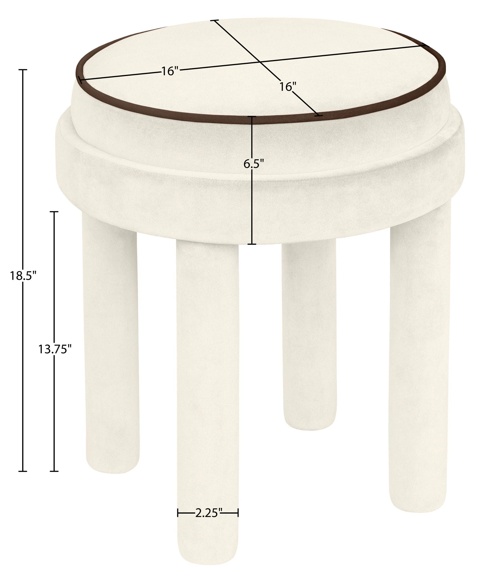 Velin - Velvet Ottoman / Stool