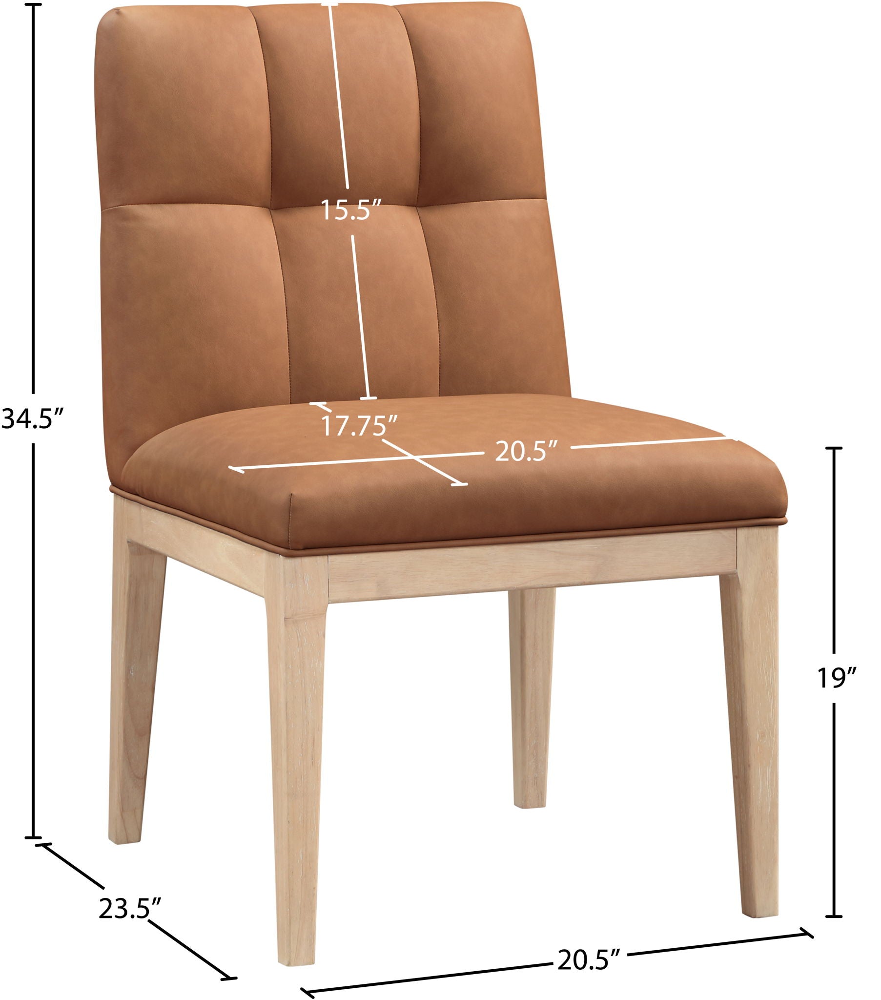 Adrian - Dining Side Chair (Set of 2) - Light Brown Legs