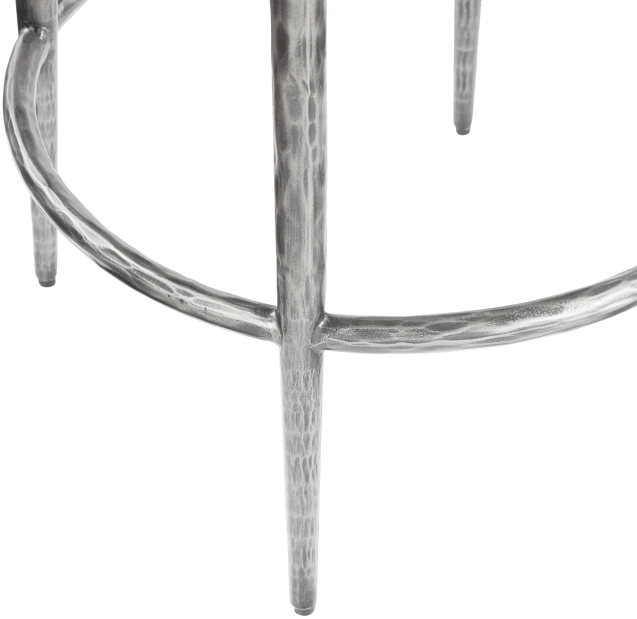 Ferro - Performance Fabric Upholstered Bar Stool - Antique Silver
