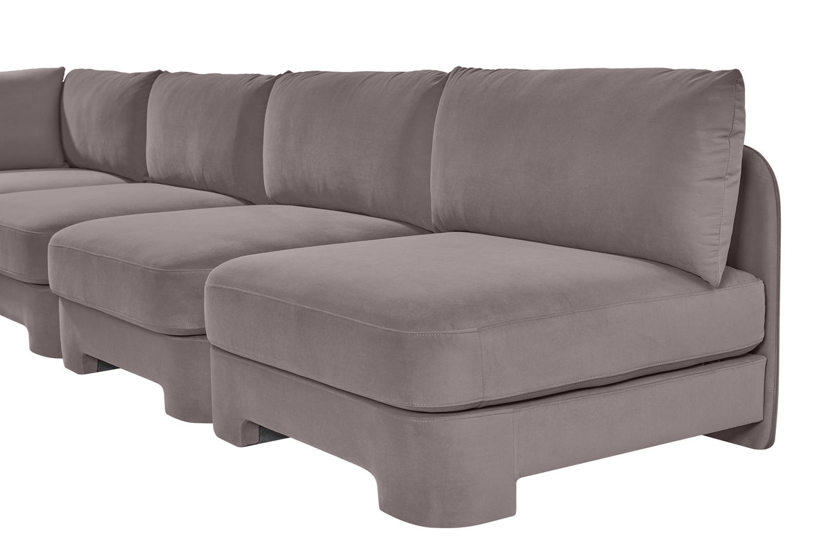 Hammond - Velvet Performance Fabric Upholstered 7 Piece Armless Sectional