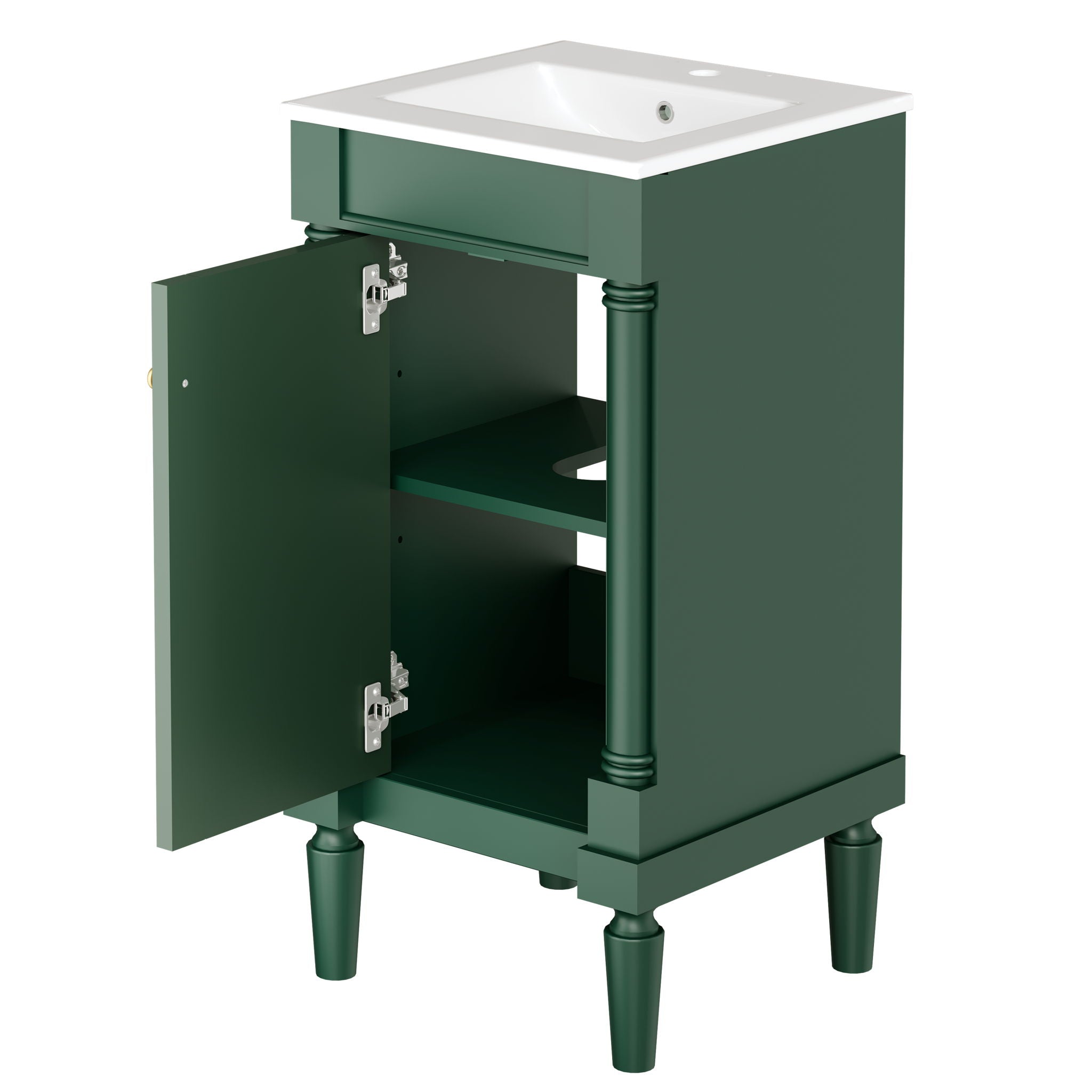 French Style Bathroom Cabinet With Sink, Adjustable Shelf