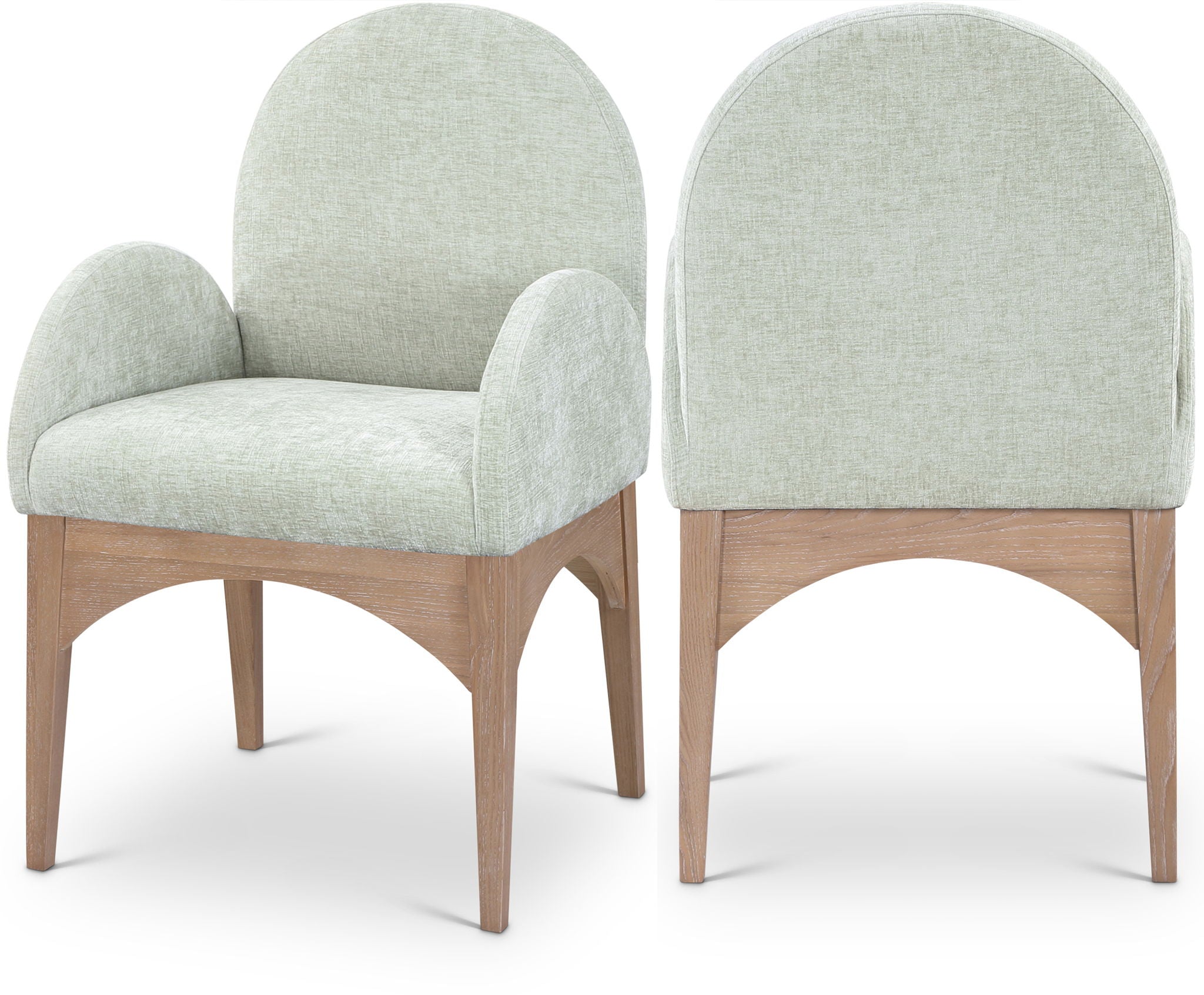 Waldorf - Chenille Dining Arm Chair With Natural Legs
