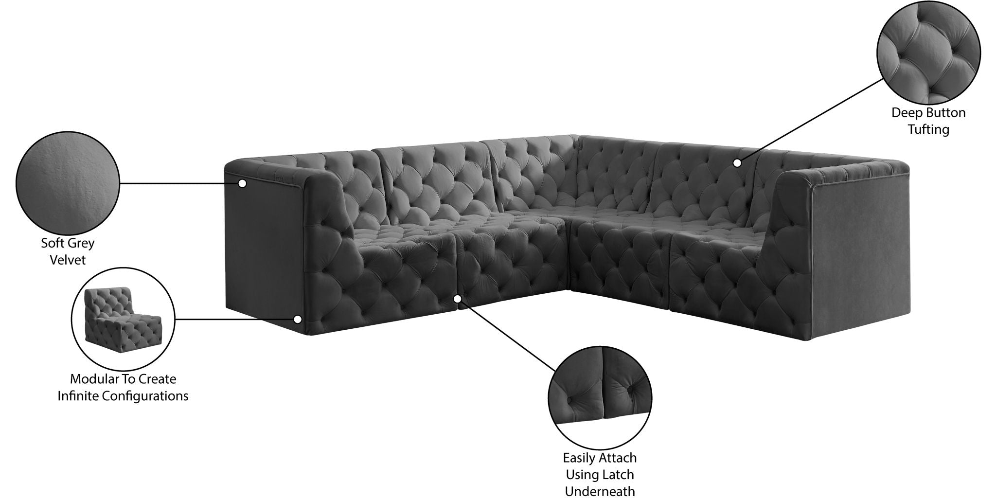 Tuft - 5 Piece Modular Sectional