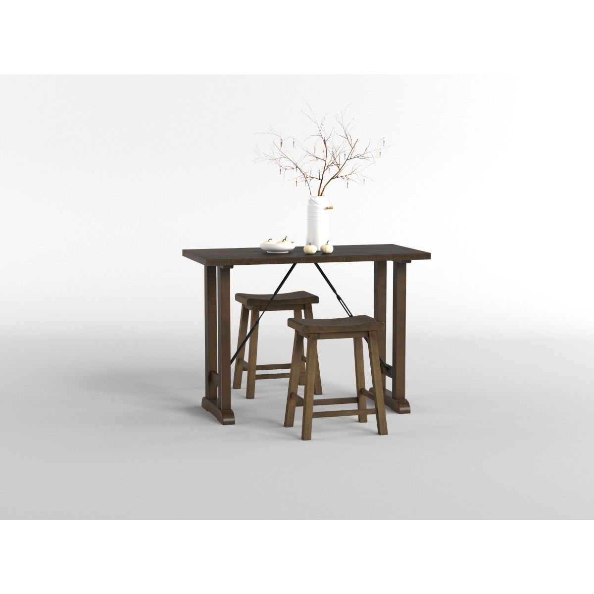 Bracknell - 3 Piece Counter Height Set - Brown