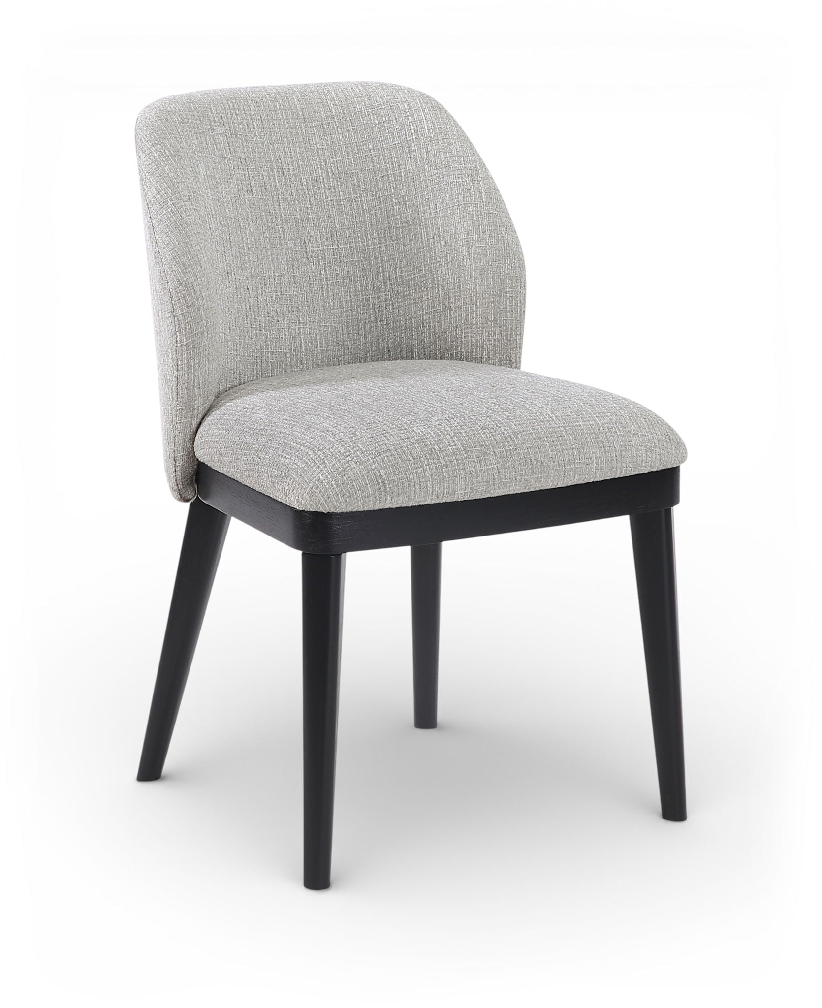Valeo - Linen Textured Fabric Upholstered Dining Chair (Set of 2) - Painted Black Base