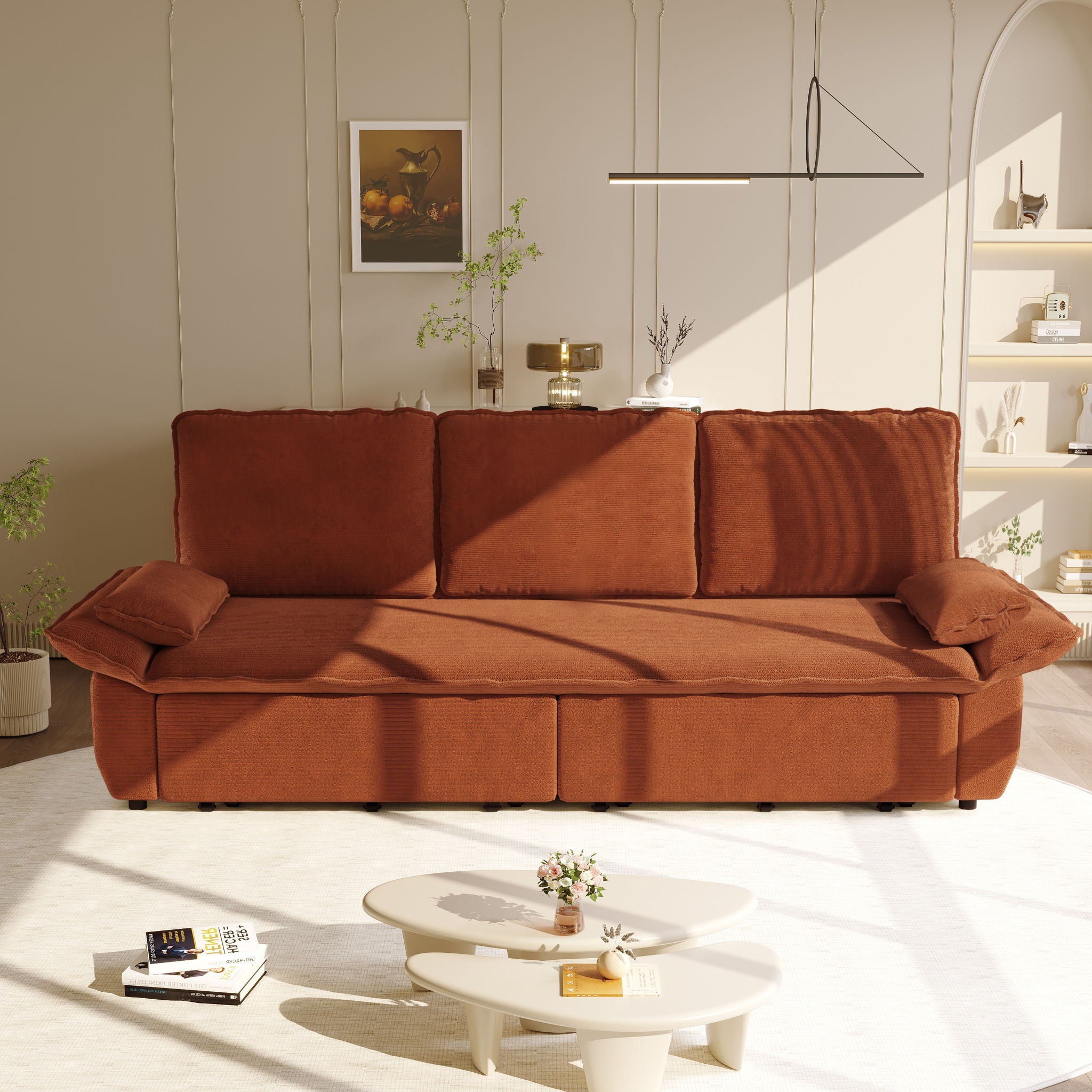 King Size Pull Out Sofa Bed, 3 In 1 Convertible Multifunctional