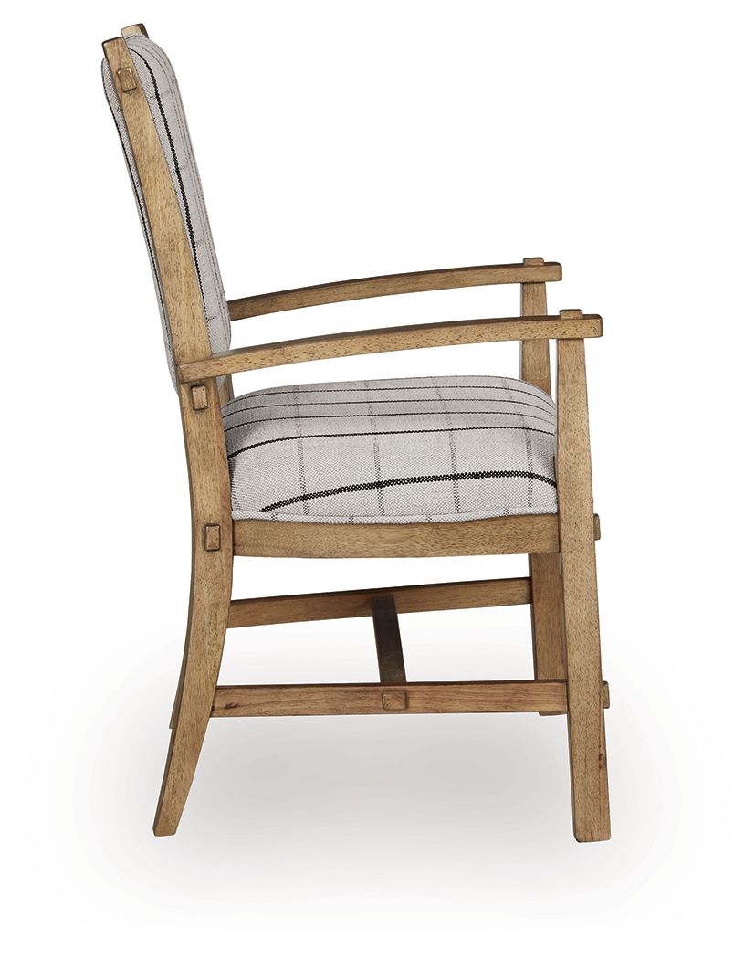 Ridgester - Dining Upholstered Arm Chair (Set of 2) - Light Brown