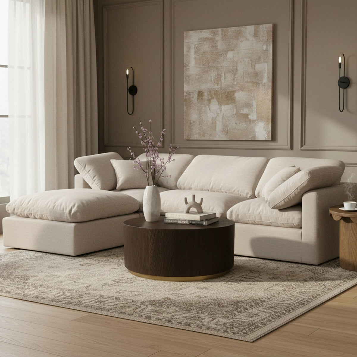 Indulge - Linen 4 Piece Modular Sectional With Chaise