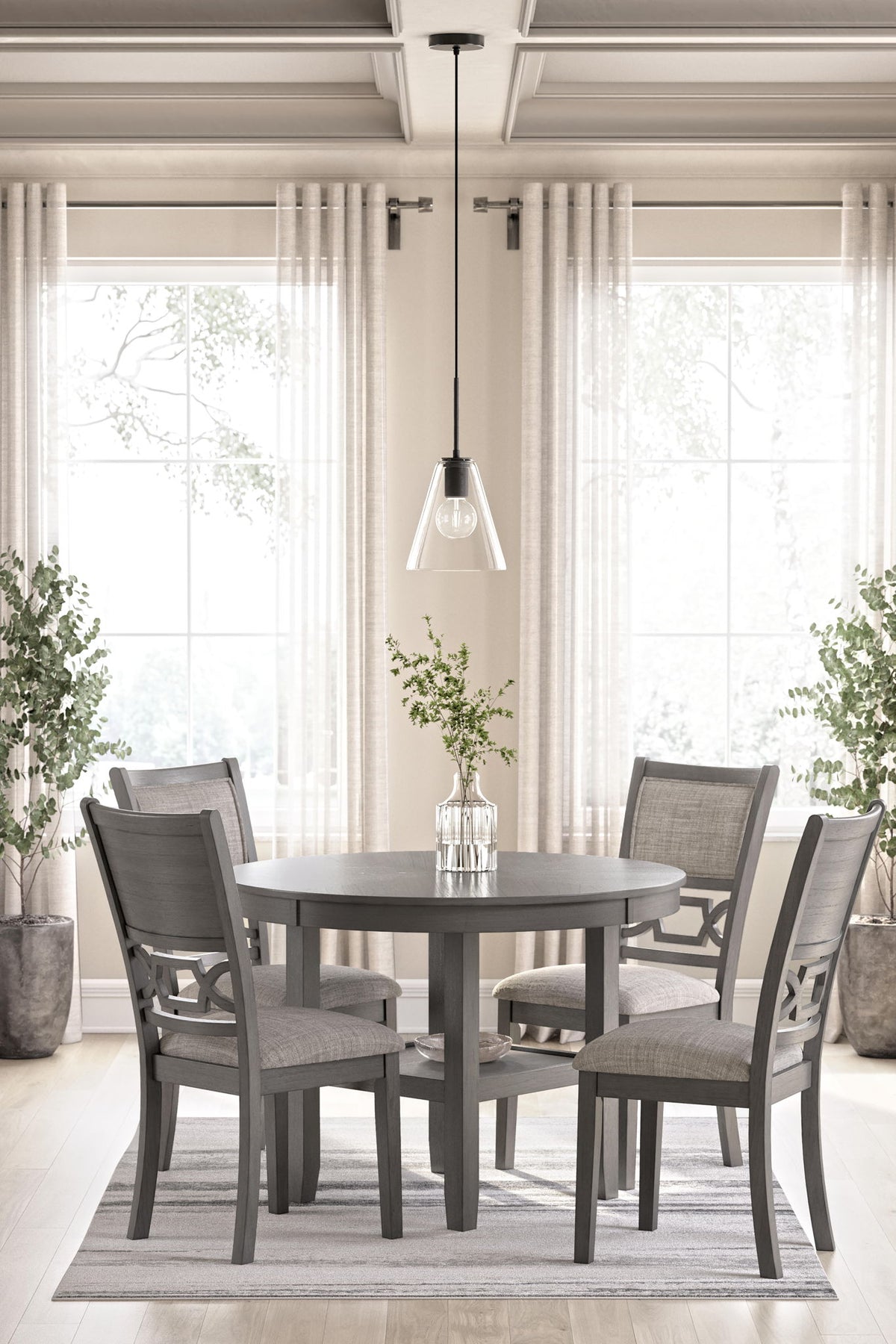 Wrenning - Dining Room Table Set (Set of 5) - Gray