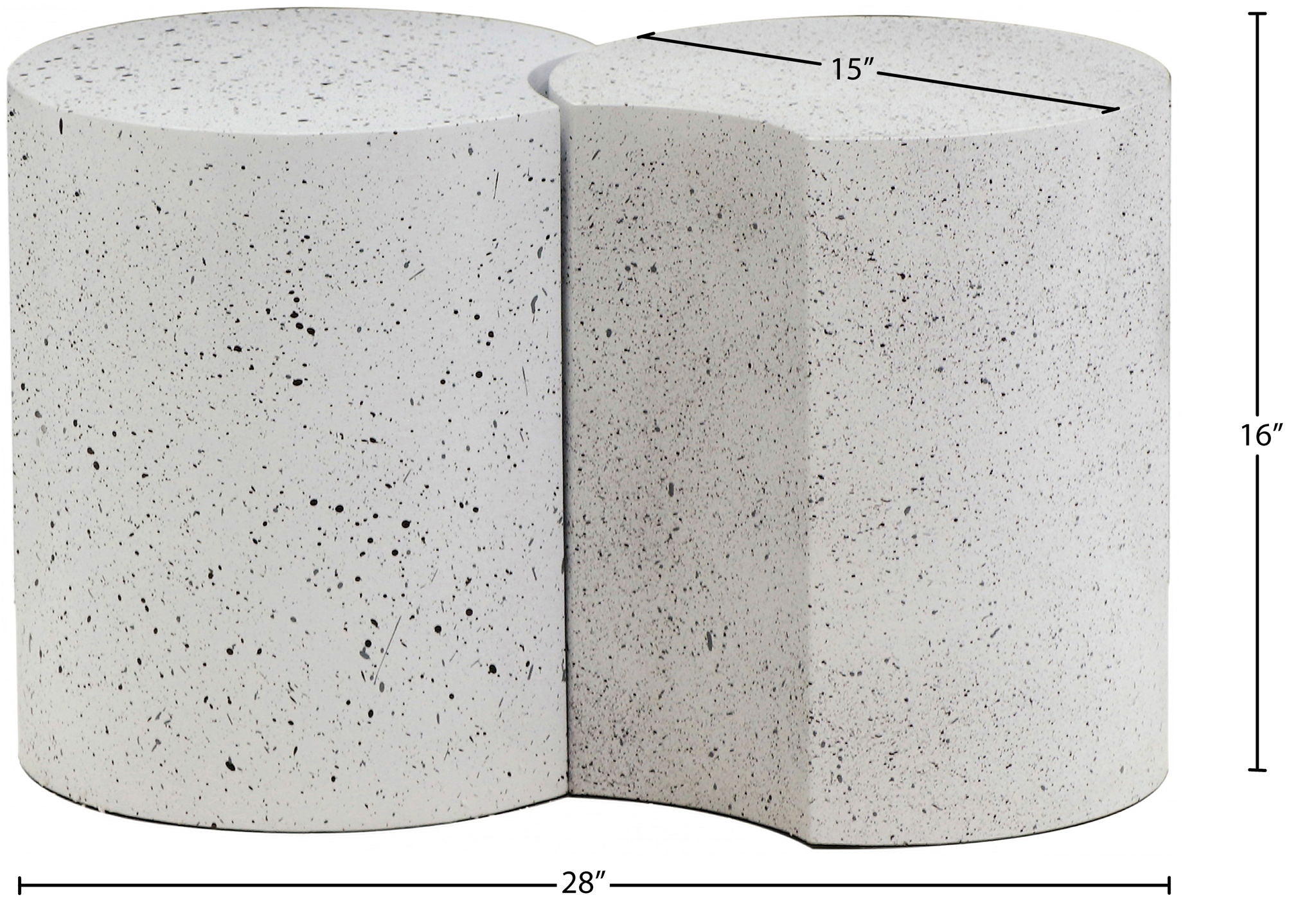 Dimple - 2 Piece Modular End Table - Terazzo Finish