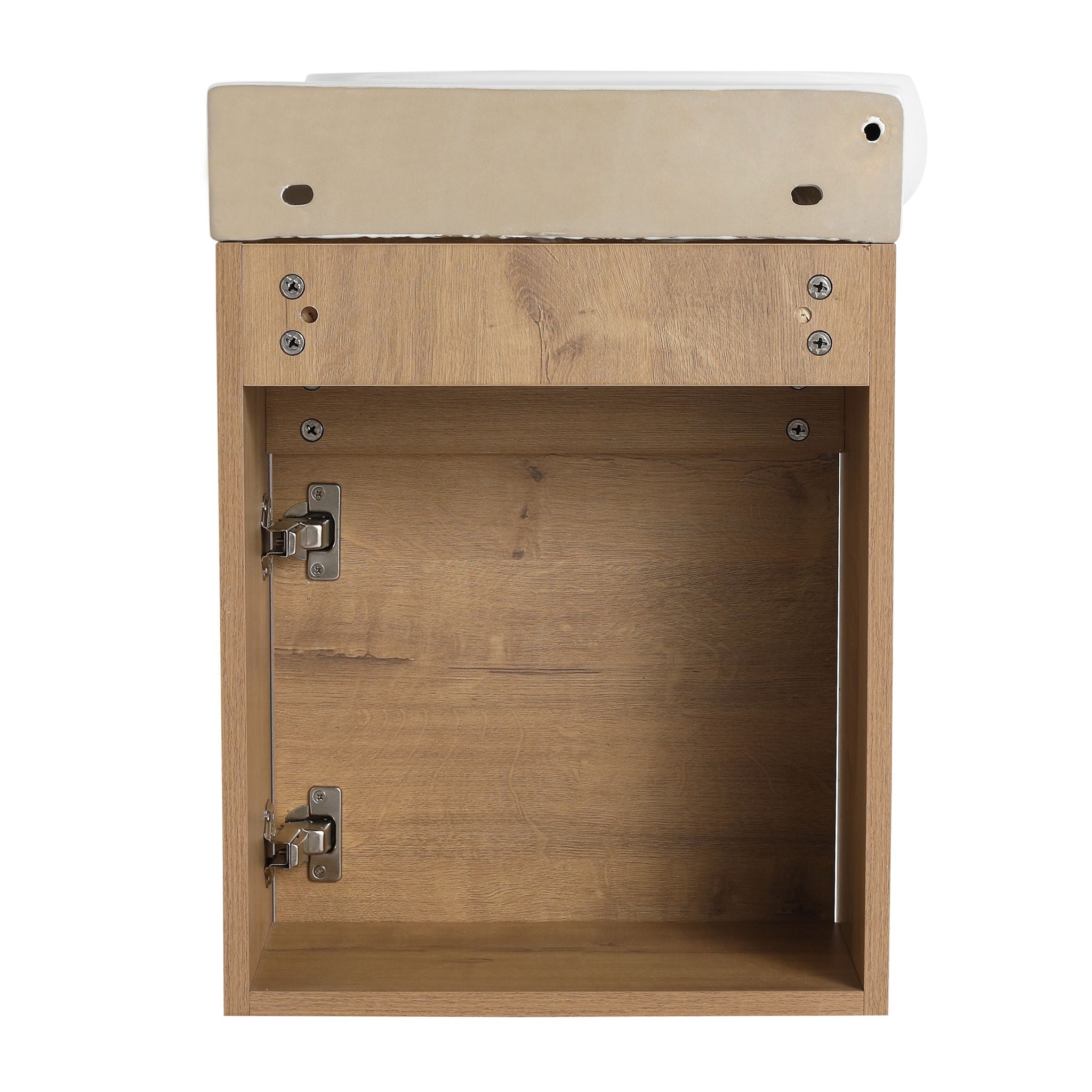 Wall Mounted Bathroom Vanity With Sink And Storage Rack, Soft Close Doors