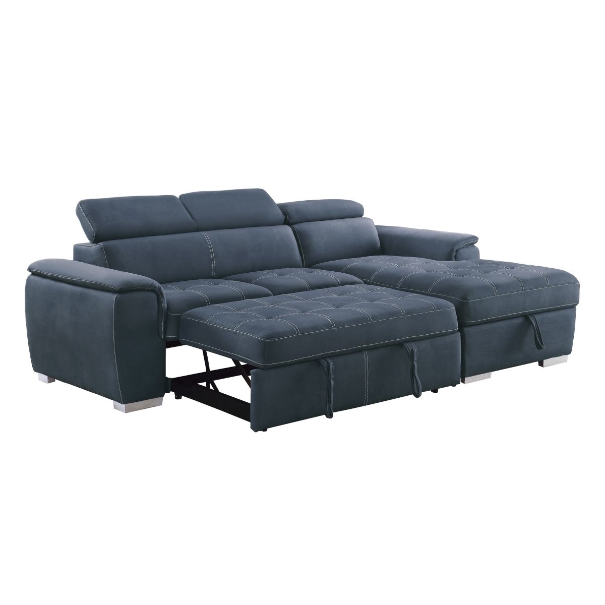 Ferriday - 2 Piece Sectional With Adjustable Headrests, Pull-Out Bed And Right Chaise With Hidden Storage
