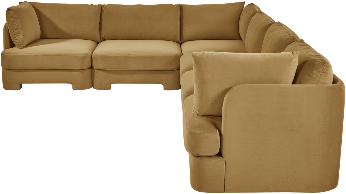 Hammond - Velvet Performance Fabric Upholstered 6 Piece Corner Sectional