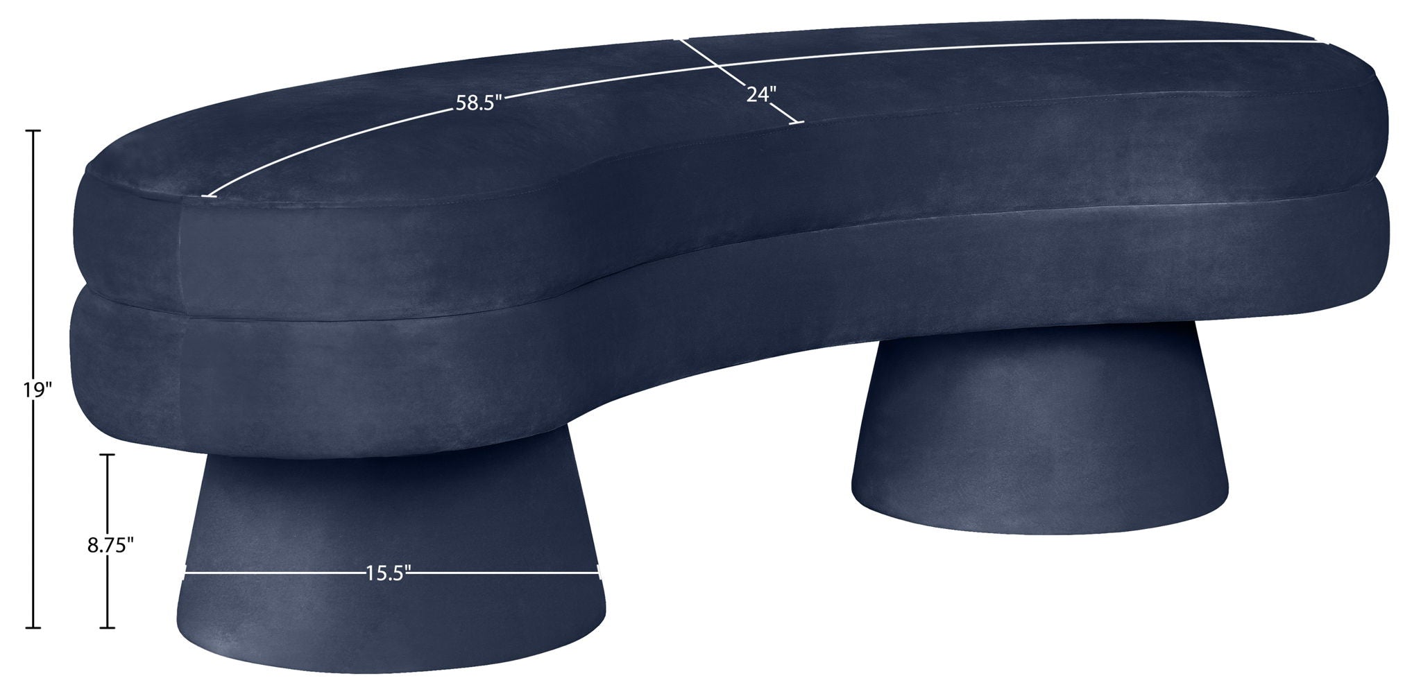 Zenna - Velvet Bench