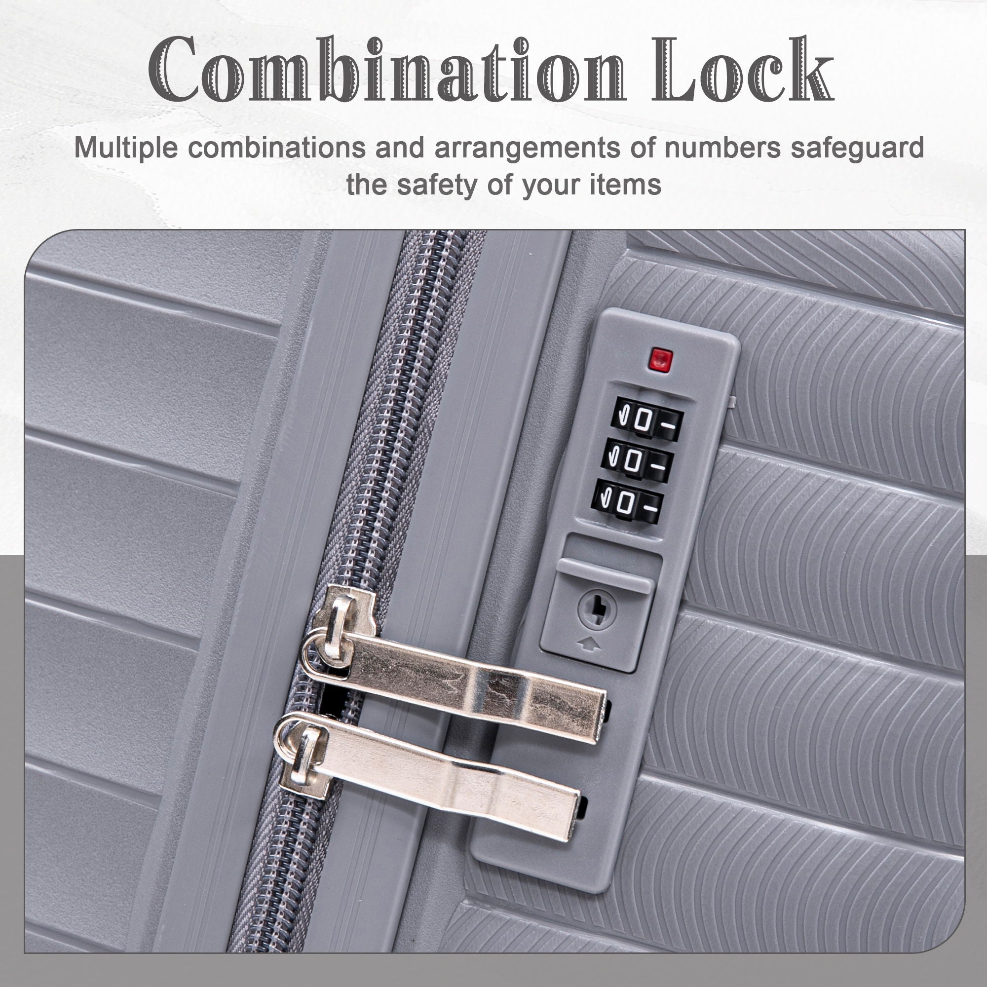 4 Piece Luggage Set, Combination Lock