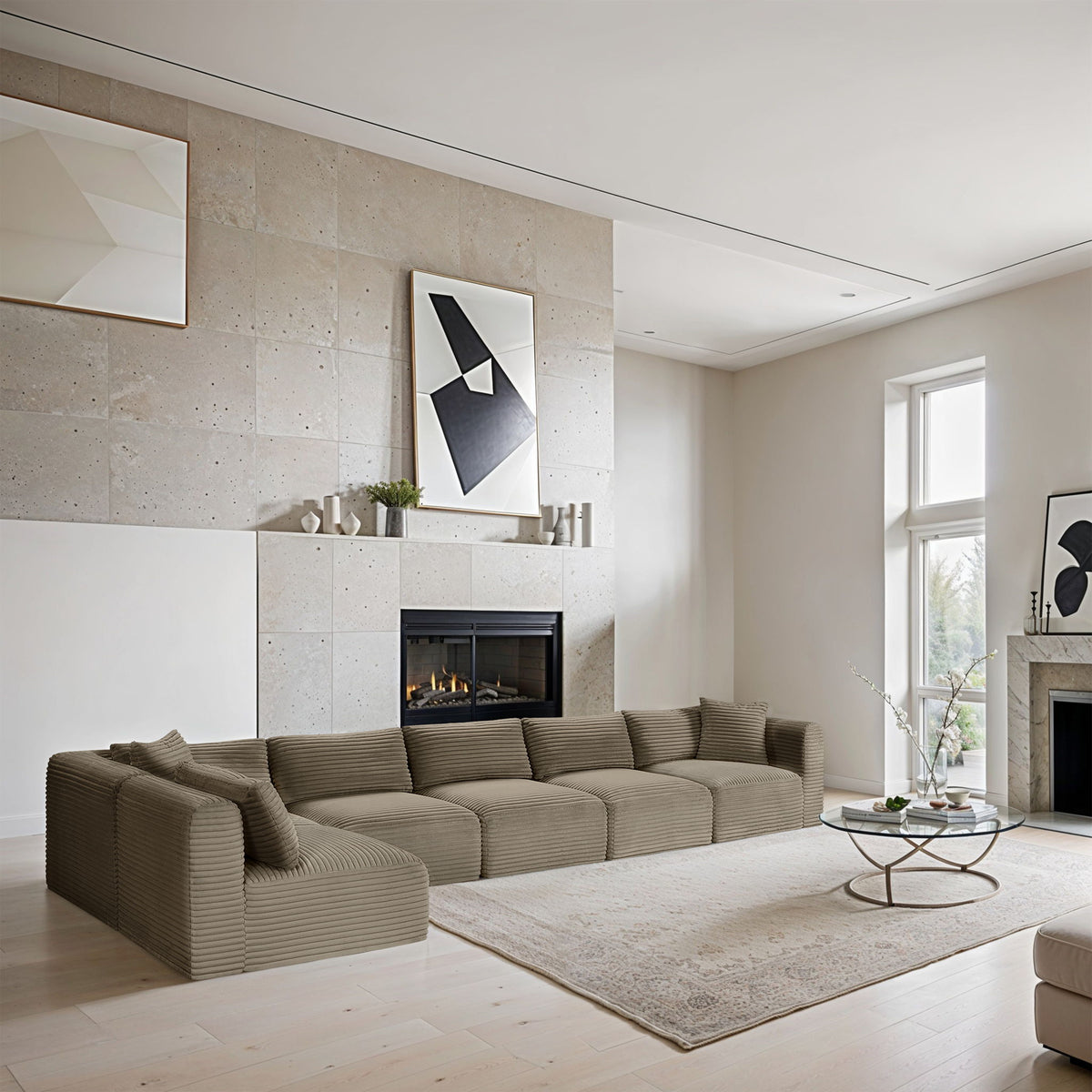 Shaggy - Fabric 6 Piece Modular Sectional