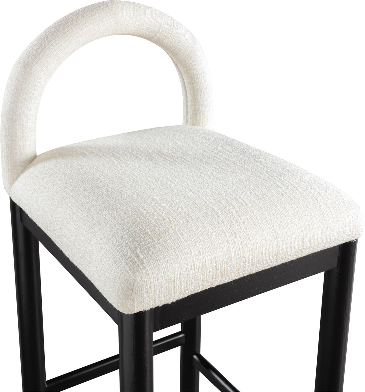 Conrad - Linen Counter Stool With Black Legs