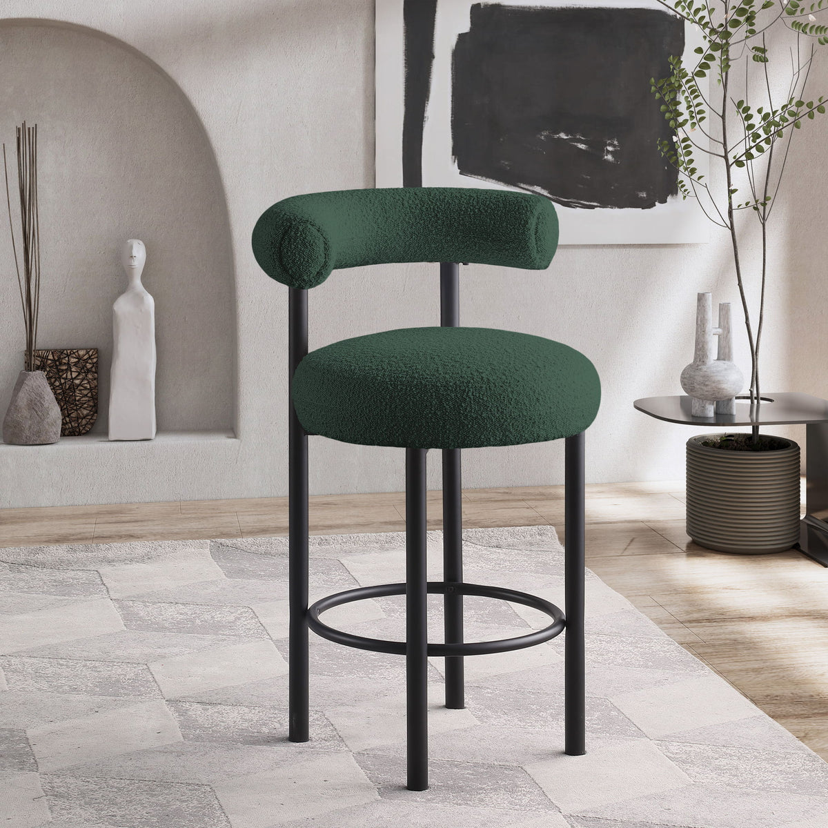 Bordeaux - Stool With Black Legs (Set of 2)